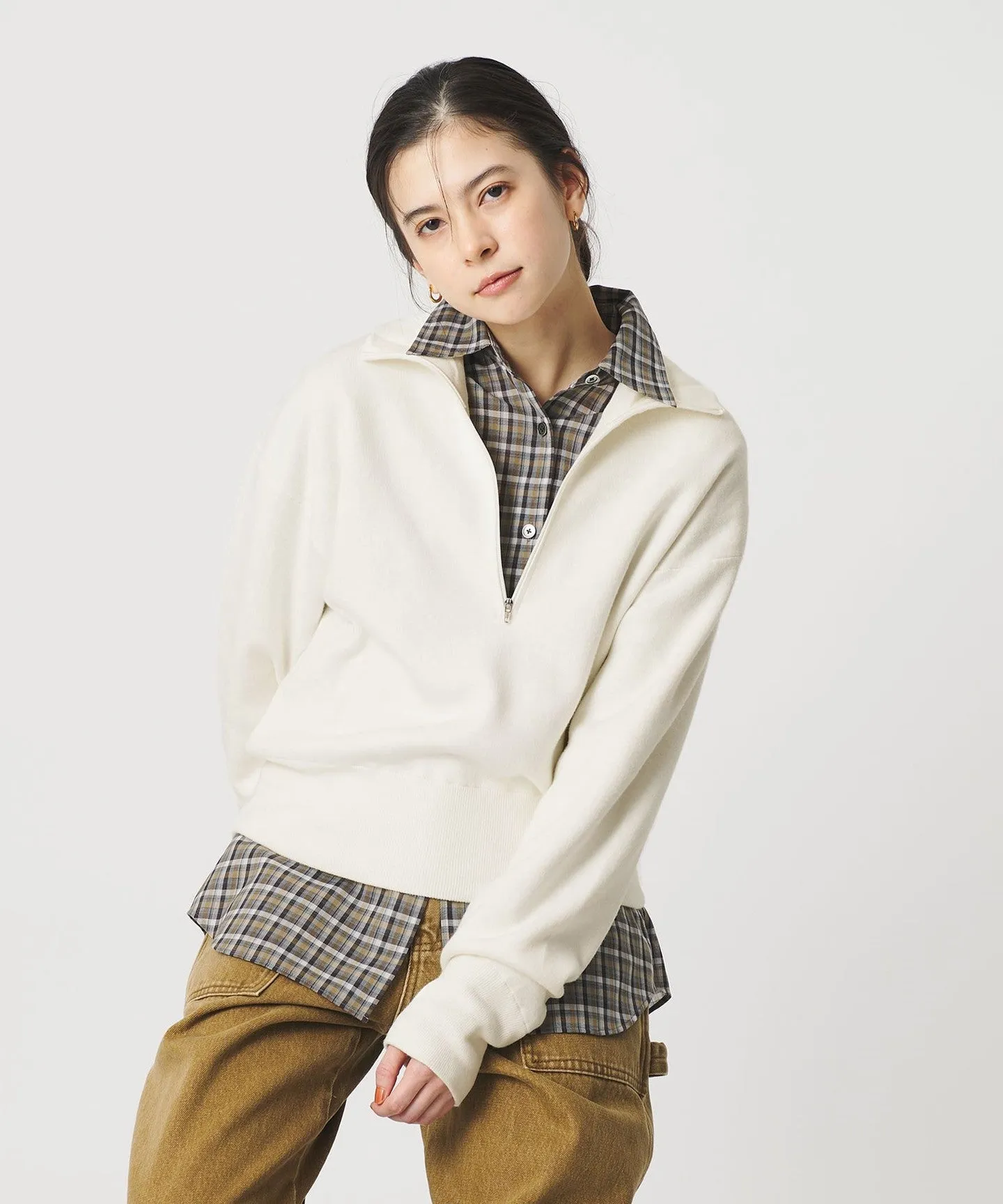 コットンカシミヤ ハーフジッププルオーバー ウォッシャブル sold by United Arrows product image thumbnail 2