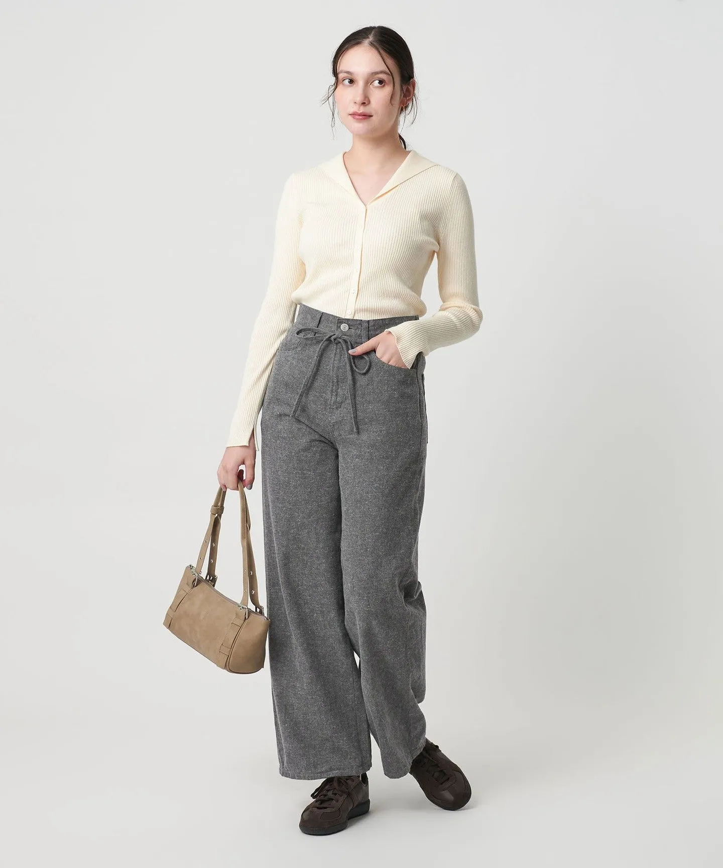 コットンカシミヤ リブセーラーカラー カーディガン ウォッシャブル sold by United Arrows product image thumbnail 4