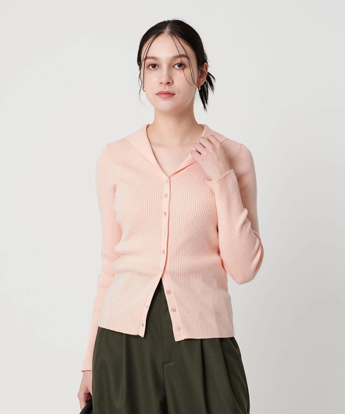 コットンカシミヤ リブセーラーカラー カーディガン ウォッシャブル sold by United Arrows product image thumbnail 3