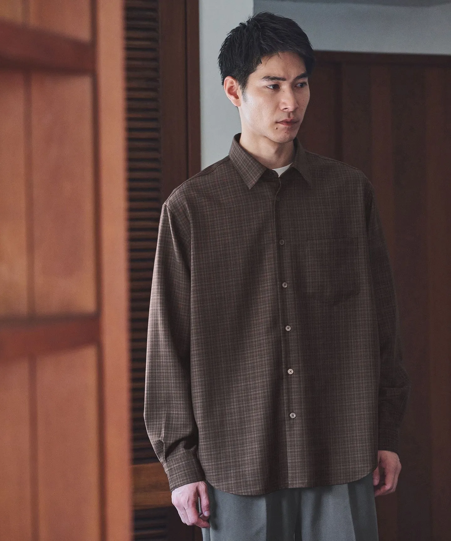 ウォッシャブル チェック ジャストルーズ シャツ sold by United Arrows