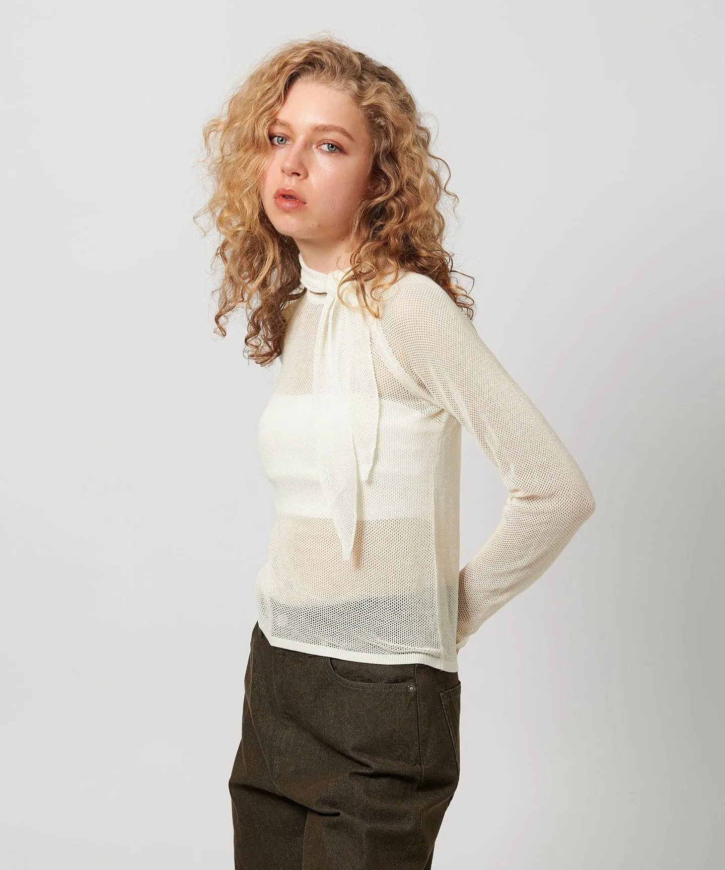 <ATTISESSION>メッシュ タイ ニット トップス sold by United Arrows product image thumbnail 3