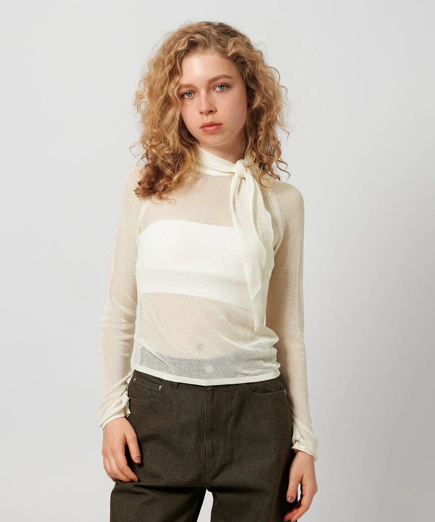 <ATTISESSION>メッシュ タイ ニット トップス sold by United Arrows product image thumbnail 2