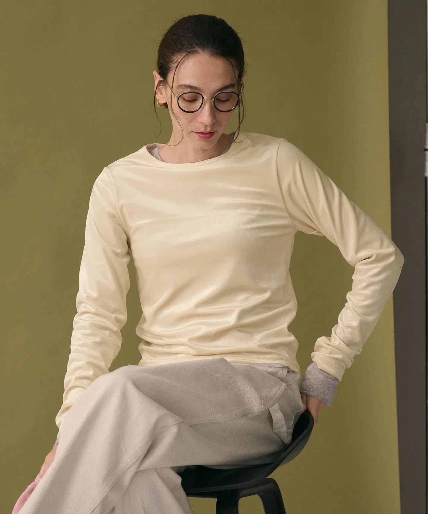 ポリエステルブレンド ベロアロングスリーブ Tシャツ sold by United Arrows product image thumbnail 5