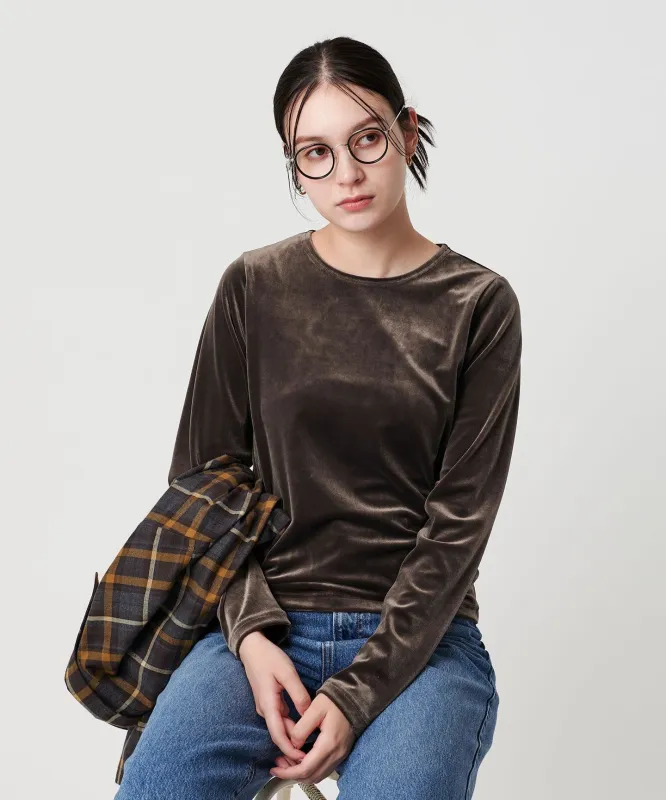 ポリエステルブレンド ベロアロングスリーブ Tシャツ made by United Arrows