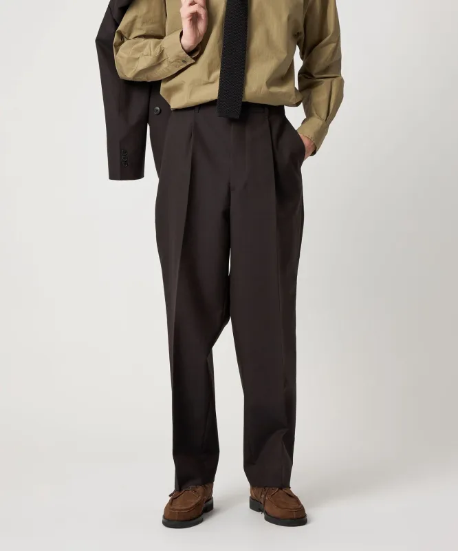 [Steven Alan] ウール オックスフォード アウト ワンプリーツ スラックス made by Steven Alan