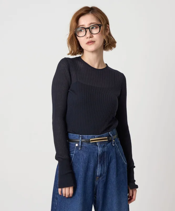 [conte]シアー リブ クルーネックニット made by United Arrows