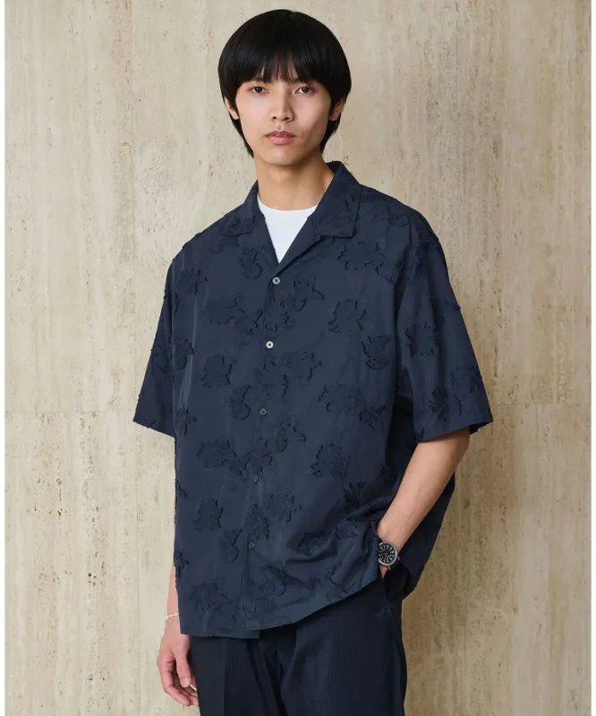 コットン ジャカード オープンカラー 半袖 シャツ made by United Arrows