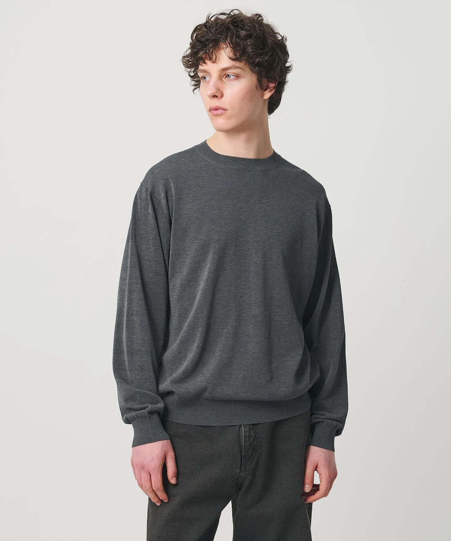 ハイツイストコットン ハイゲージ クルーネックニット 接触冷感 sold by United Arrows product image thumbnail 4