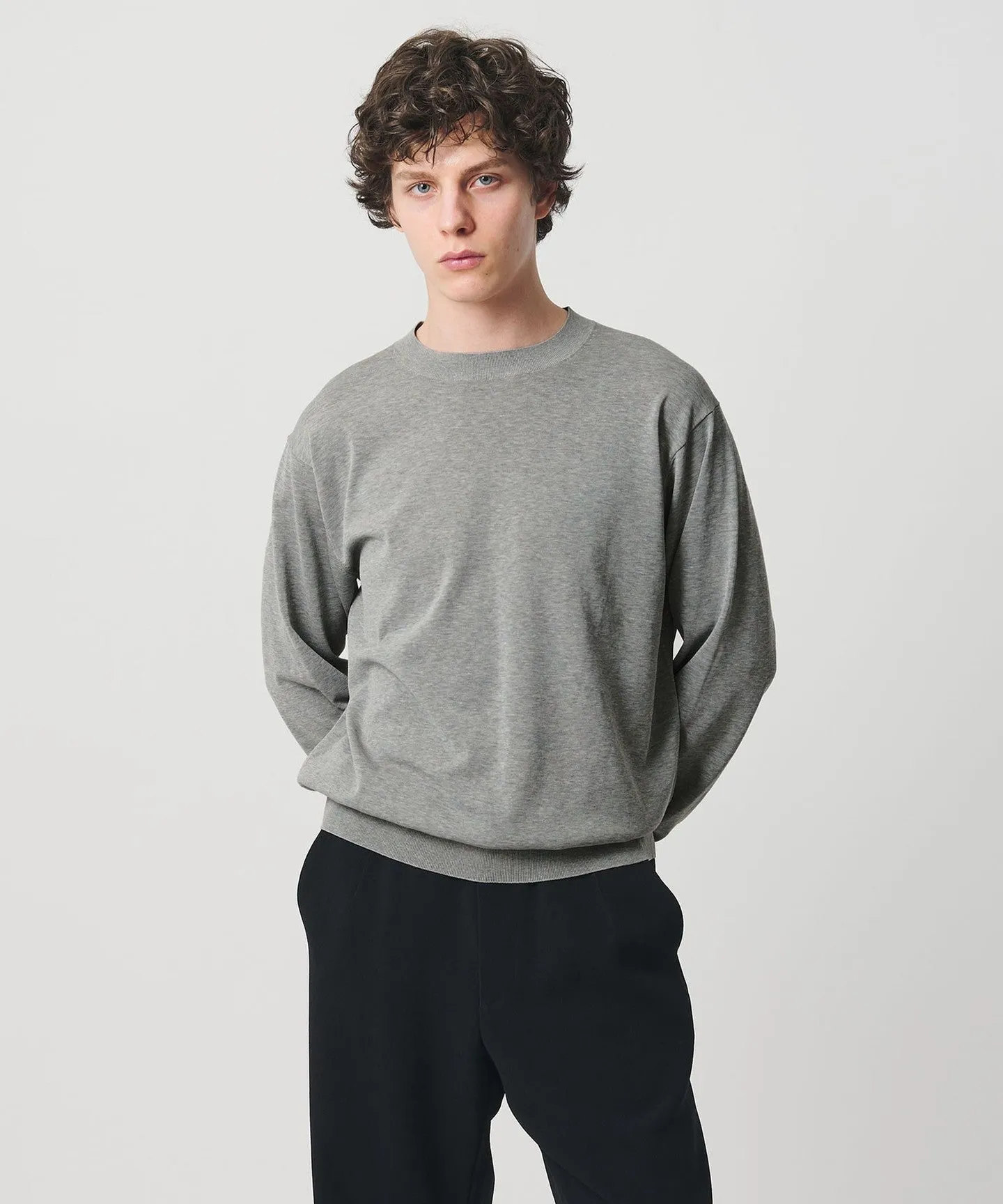 ハイツイストコットン ハイゲージ クルーネックニット 接触冷感 sold by United Arrows product image thumbnail 3