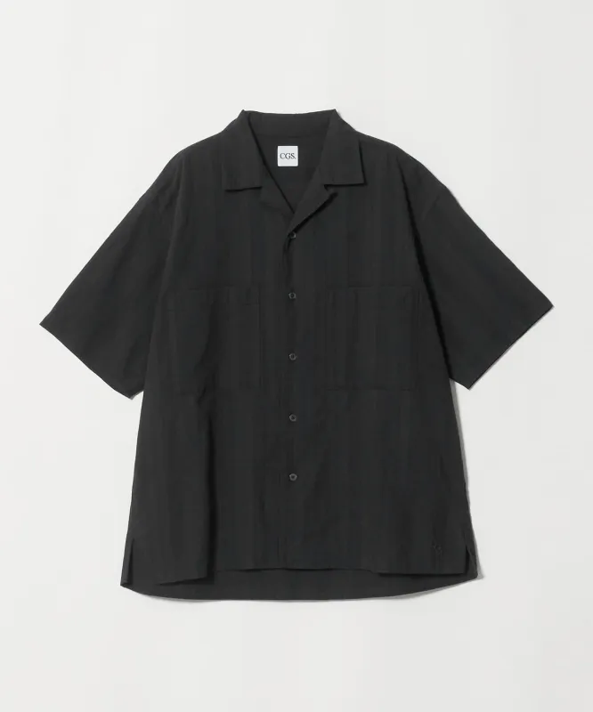 [CGS.]ドビーストライプ オープンカラー シャツ made by United Arrows