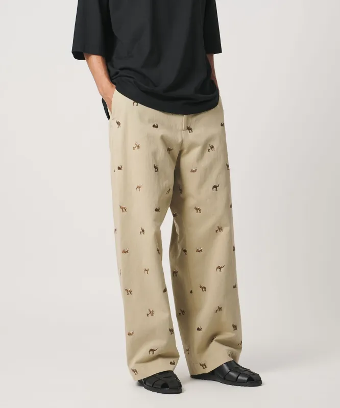 [LOEFF]キャメル エンブロイダリー チノパンツ MENS made by United Arrows
