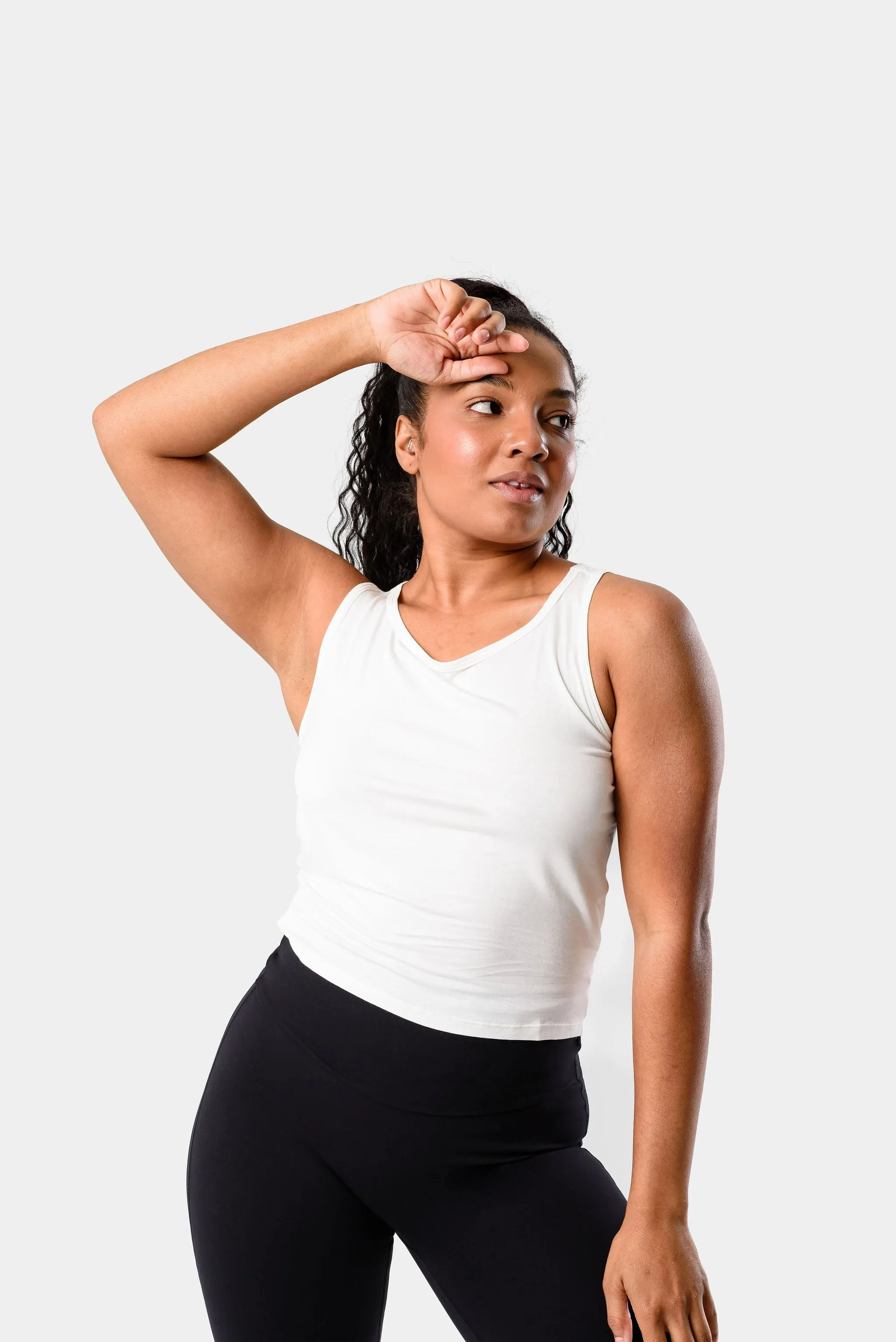 Jade Sleeveless T-Shirt - White sold by Kamo Fitness