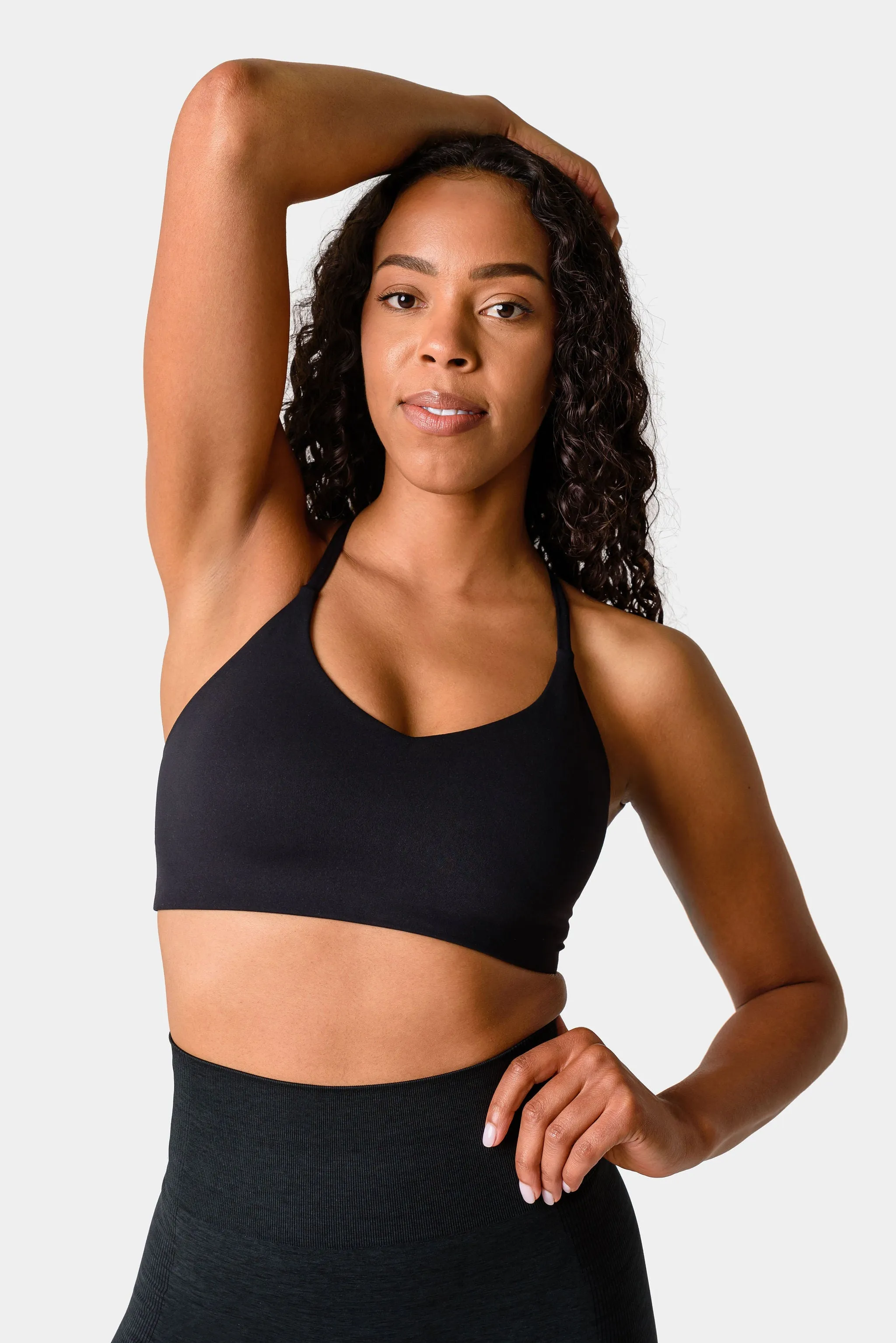 Iris Strappy Back Crop Sports Bra - Black sold by Kamo Fitness product image thumbnail 2