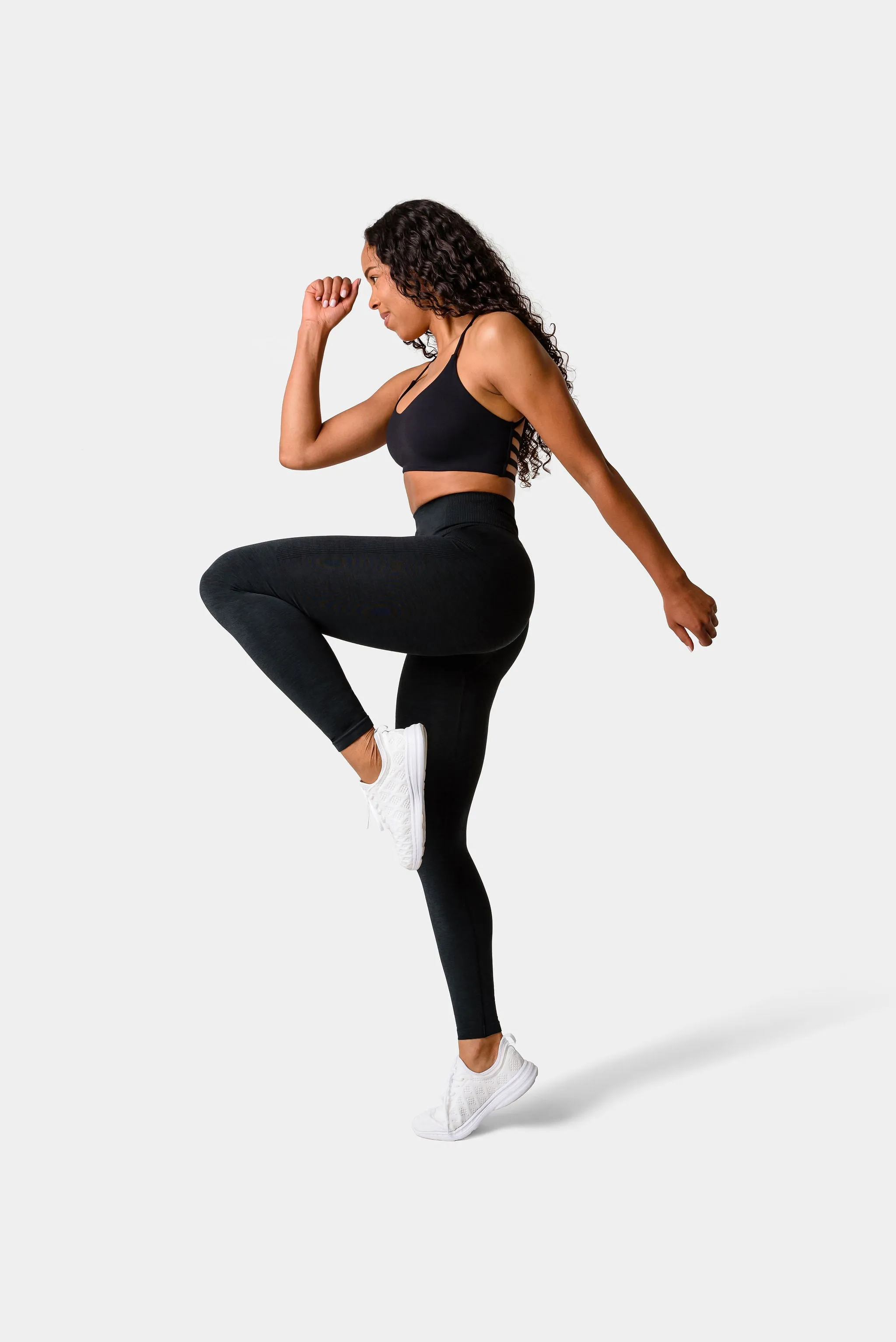 Iris Strappy Back Crop Sports Bra - Black sold by Kamo Fitness product image thumbnail 5