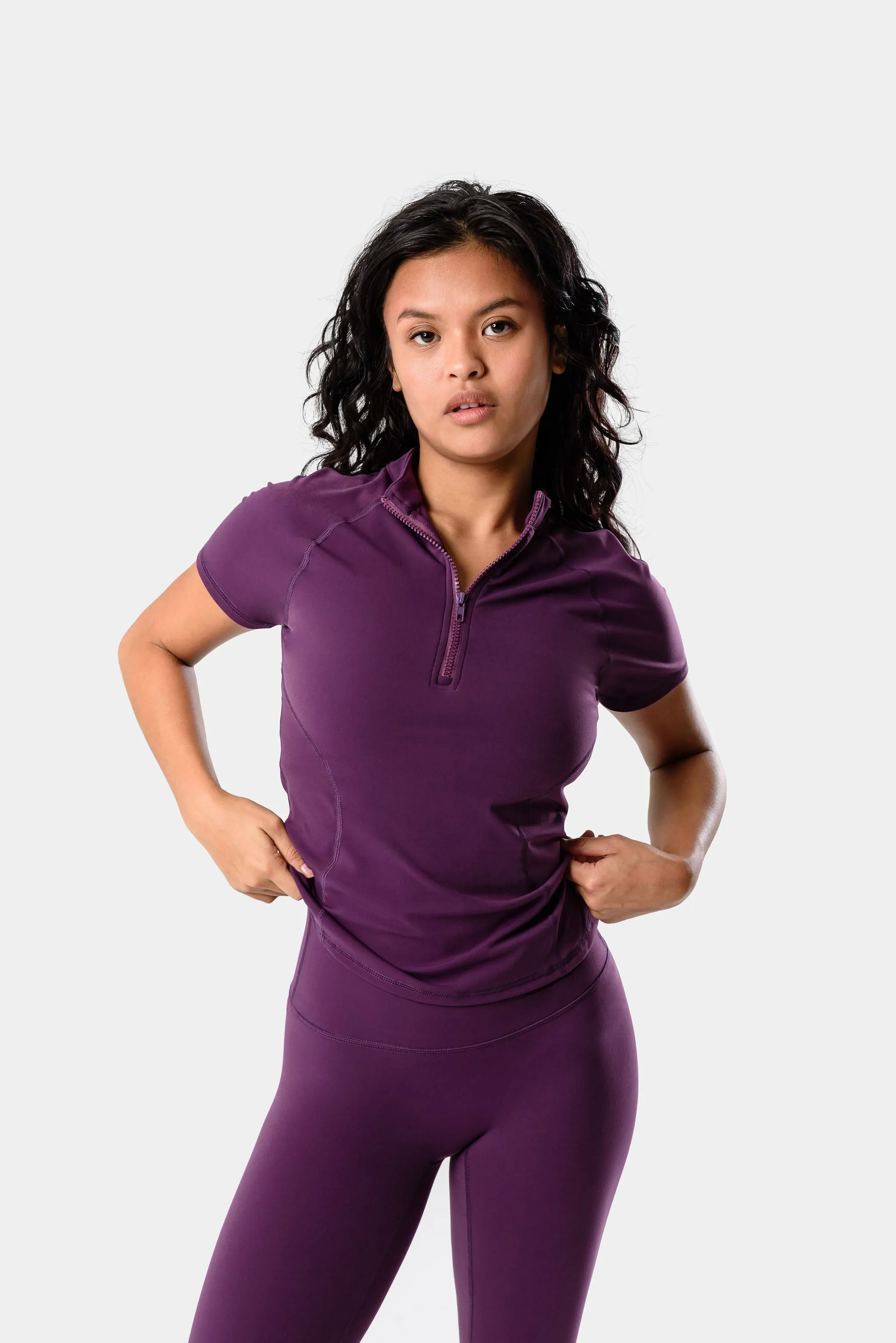 Mia Short Sleeved Top - Blackberry Wine sold by Kamo Fitness