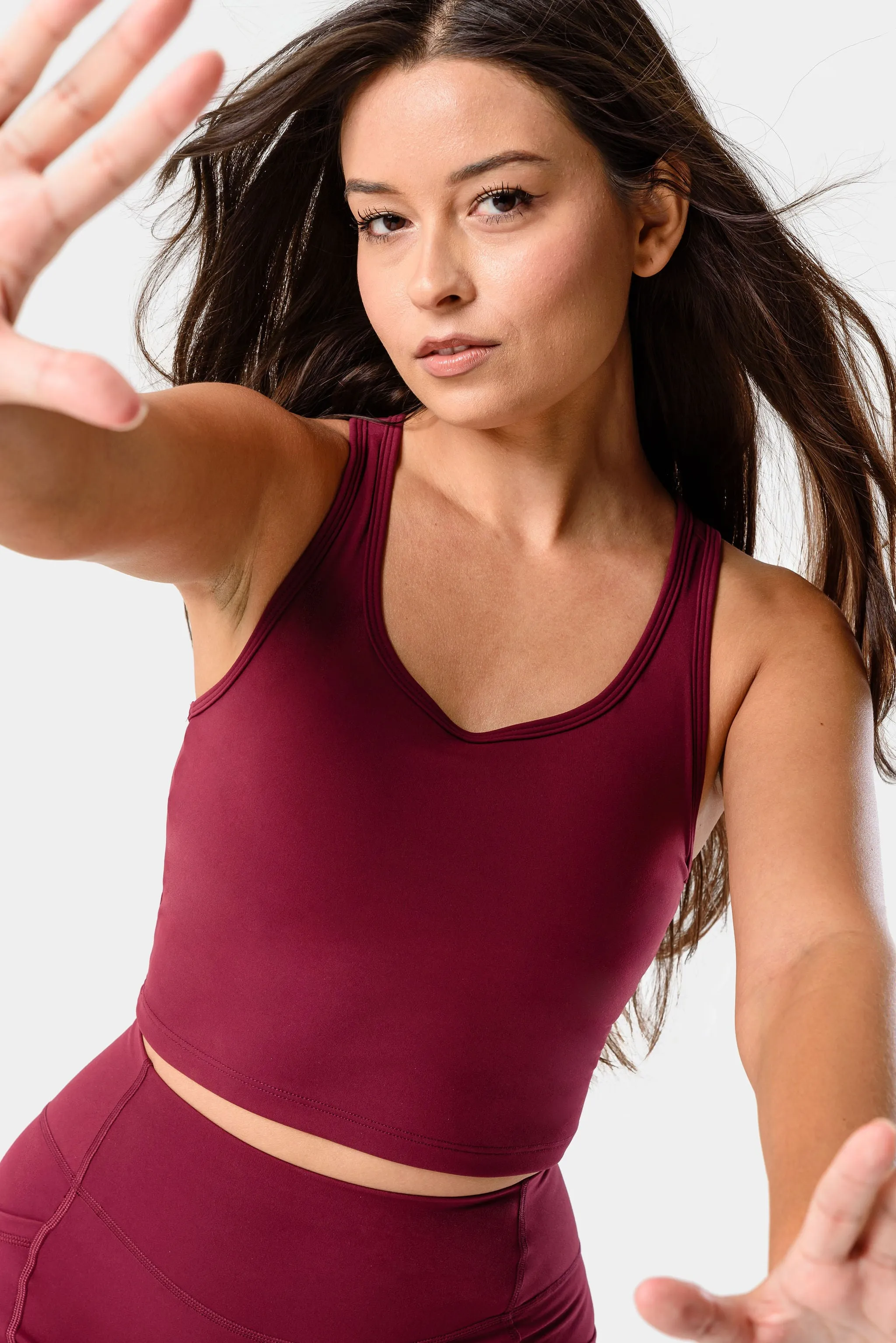 Sydney Tank Top Sports Bra - Dark Cherry sold by Kamo Fitness