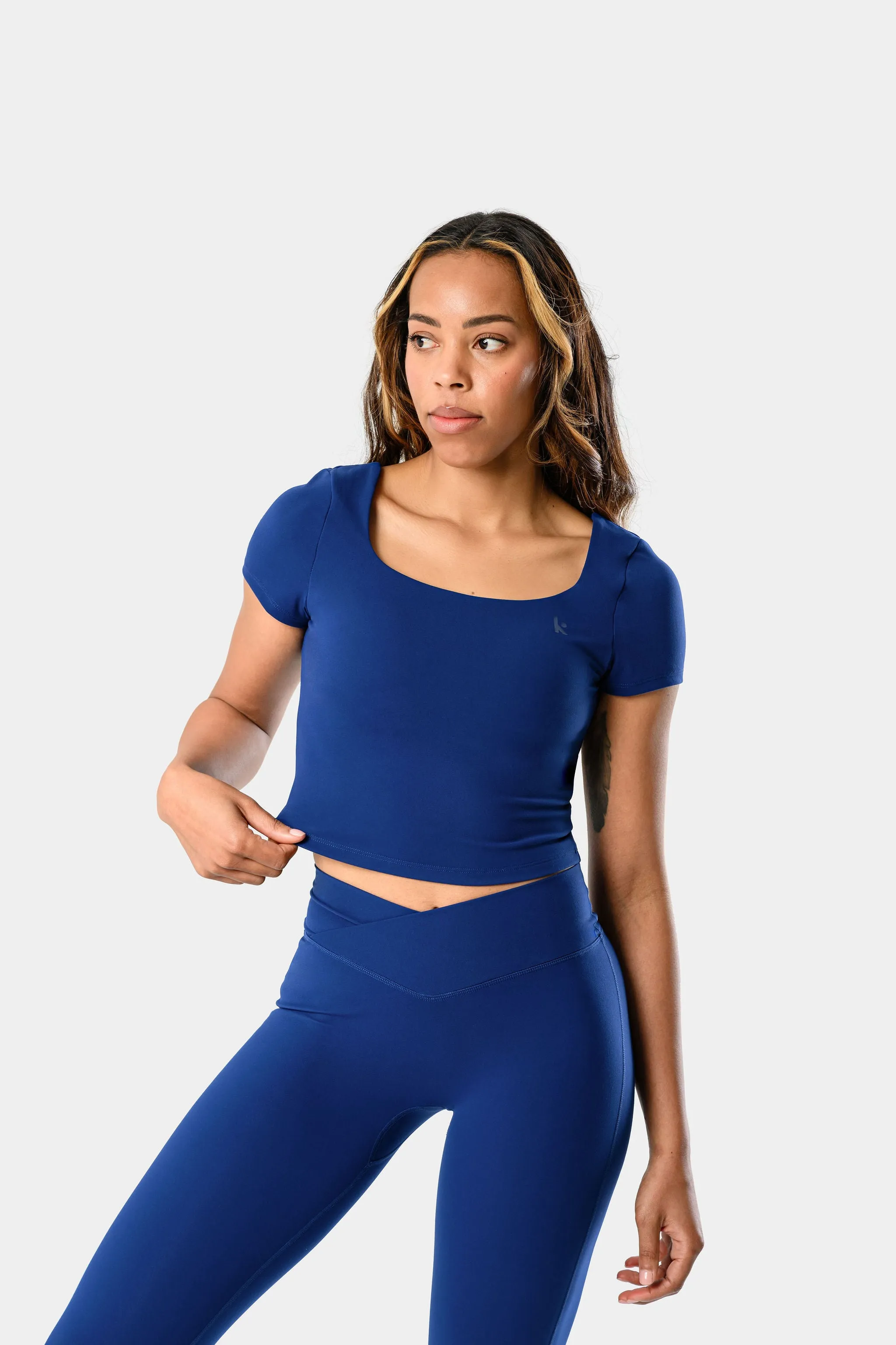 Lila Short Sleeve Top - Royal Blue sold by Kamo Fitness