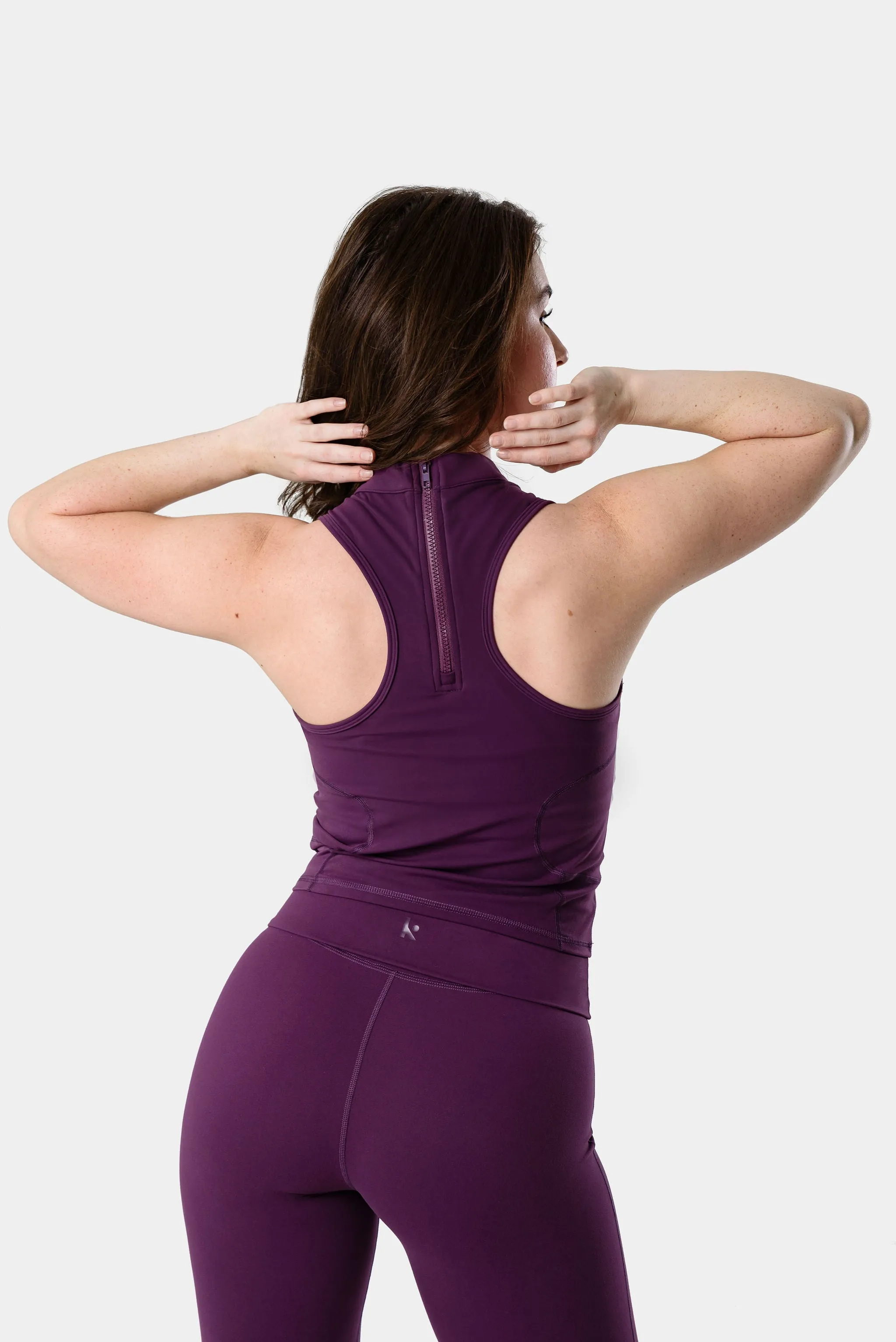 Mia High Neck Top - Blackberry Wine sold by Kamo Fitness product image thumbnail 2
