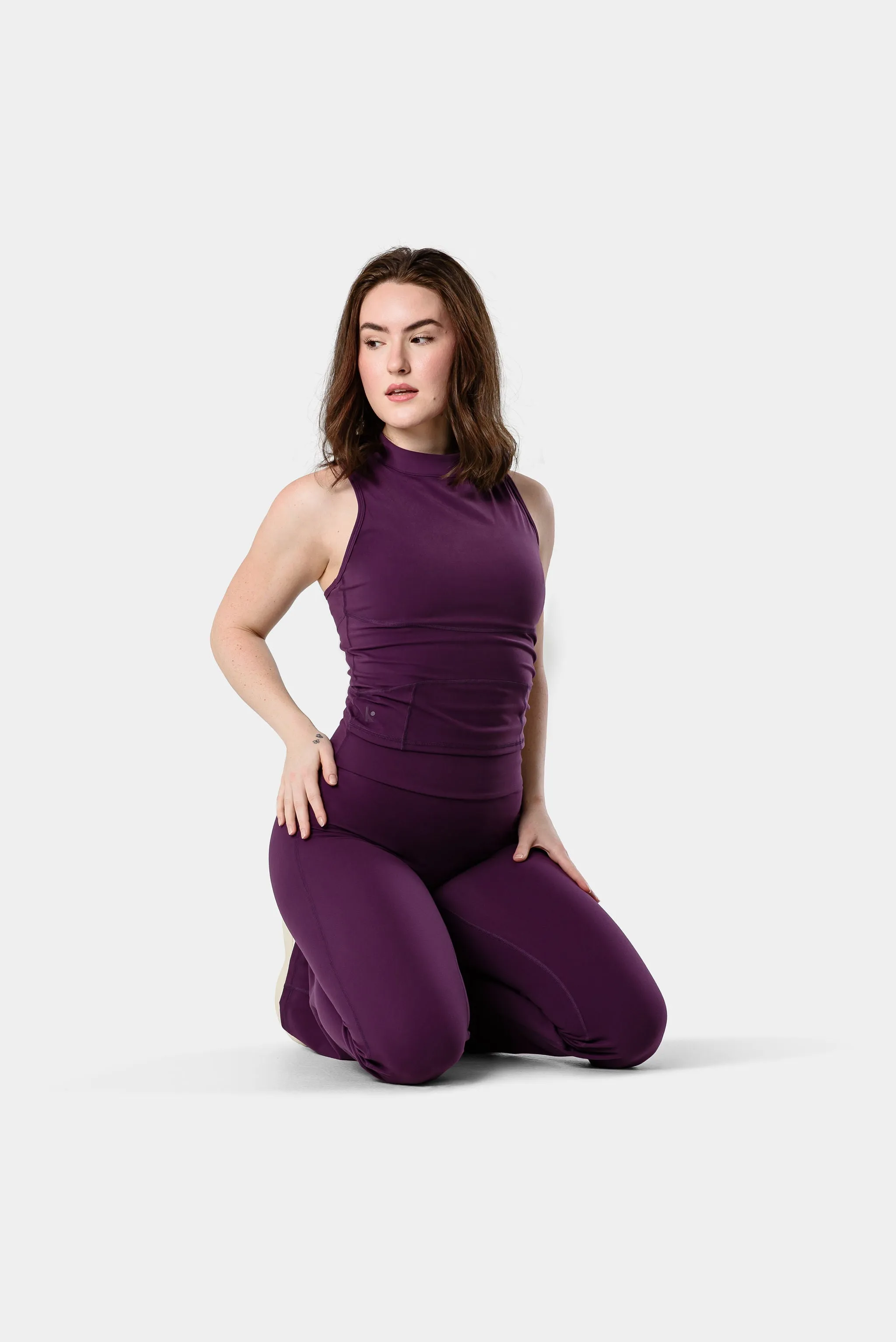 Mia High Neck Top - Blackberry Wine sold by Kamo Fitness product image thumbnail 3