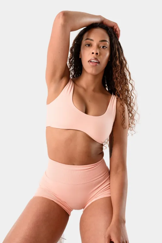FeatherLite Cleo Sports Bra - Peach Bud sold by Kamo Fitness