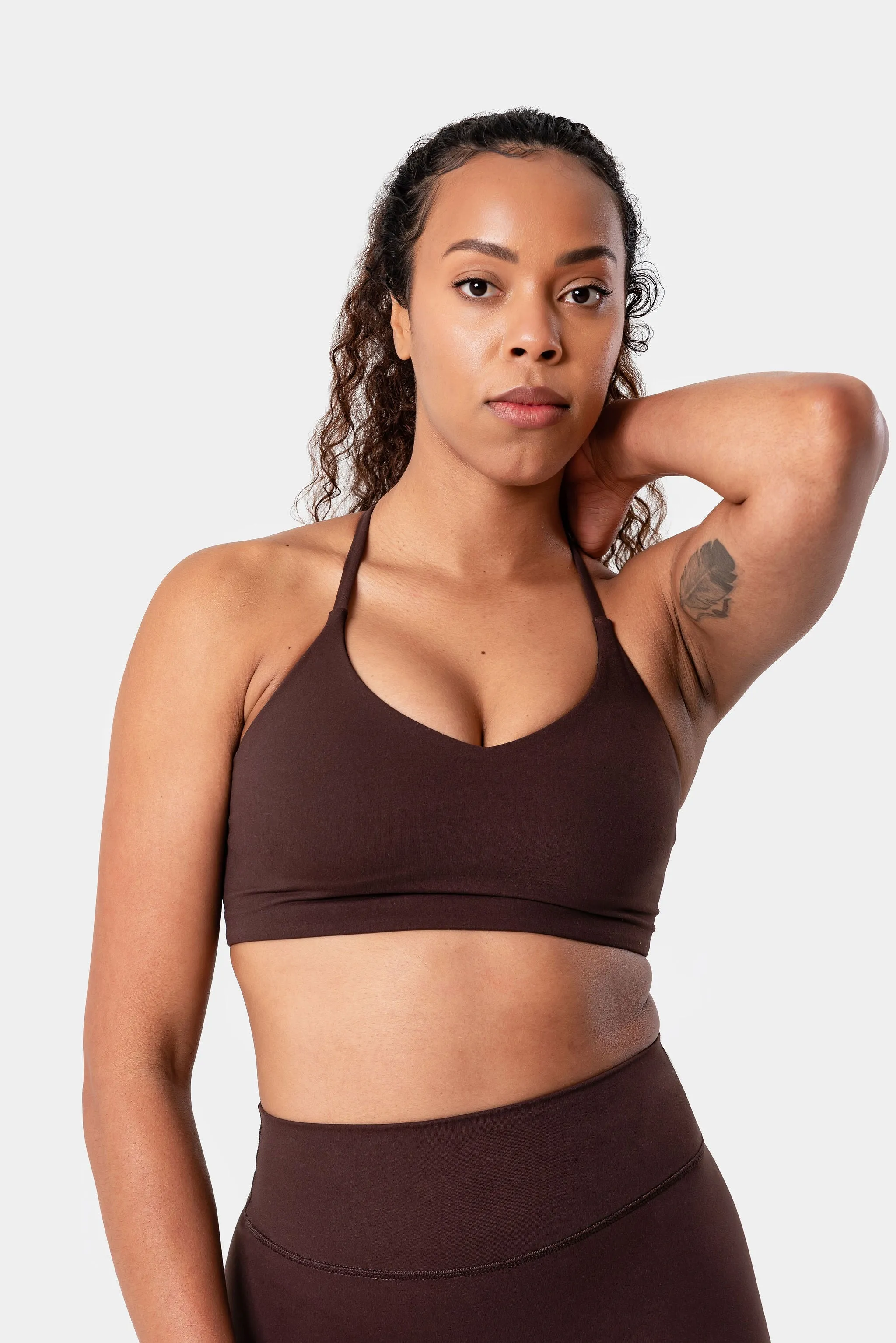 Iris Strappy Back Crop Sports Bra - Java Brown sold by Kamo Fitness product image thumbnail 2