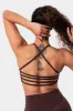 Iris Strappy Back Crop Sports Bra - Java Brown sold by Kamo Fitness