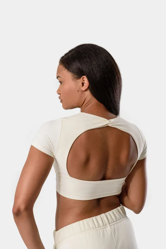 Isla Short Sleeve Top - Gardenia sold by Kamo Fitness