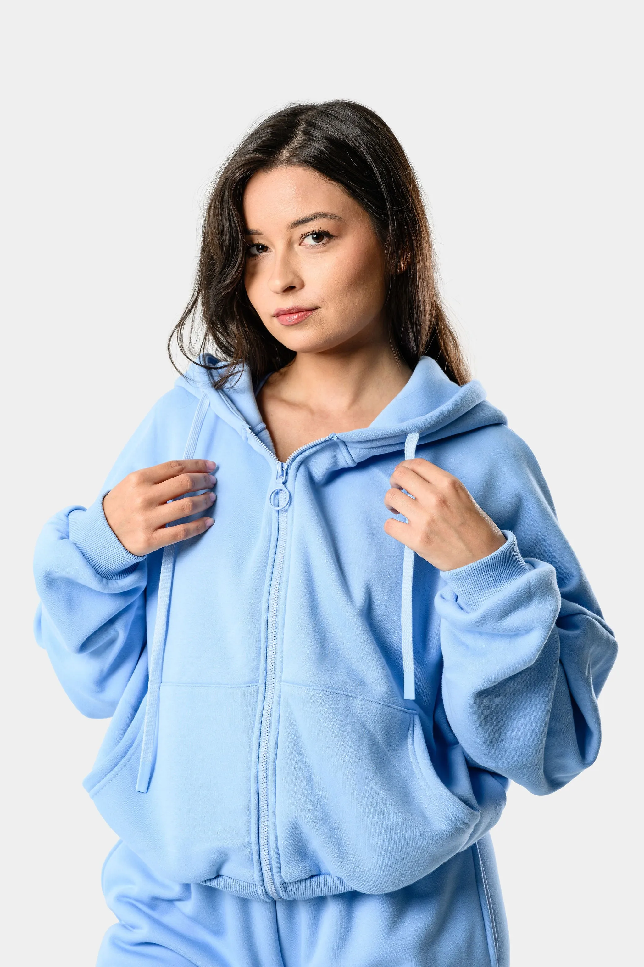 CozyTec Full Zip Hoodie - Light Blue sold by Kamo Fitness