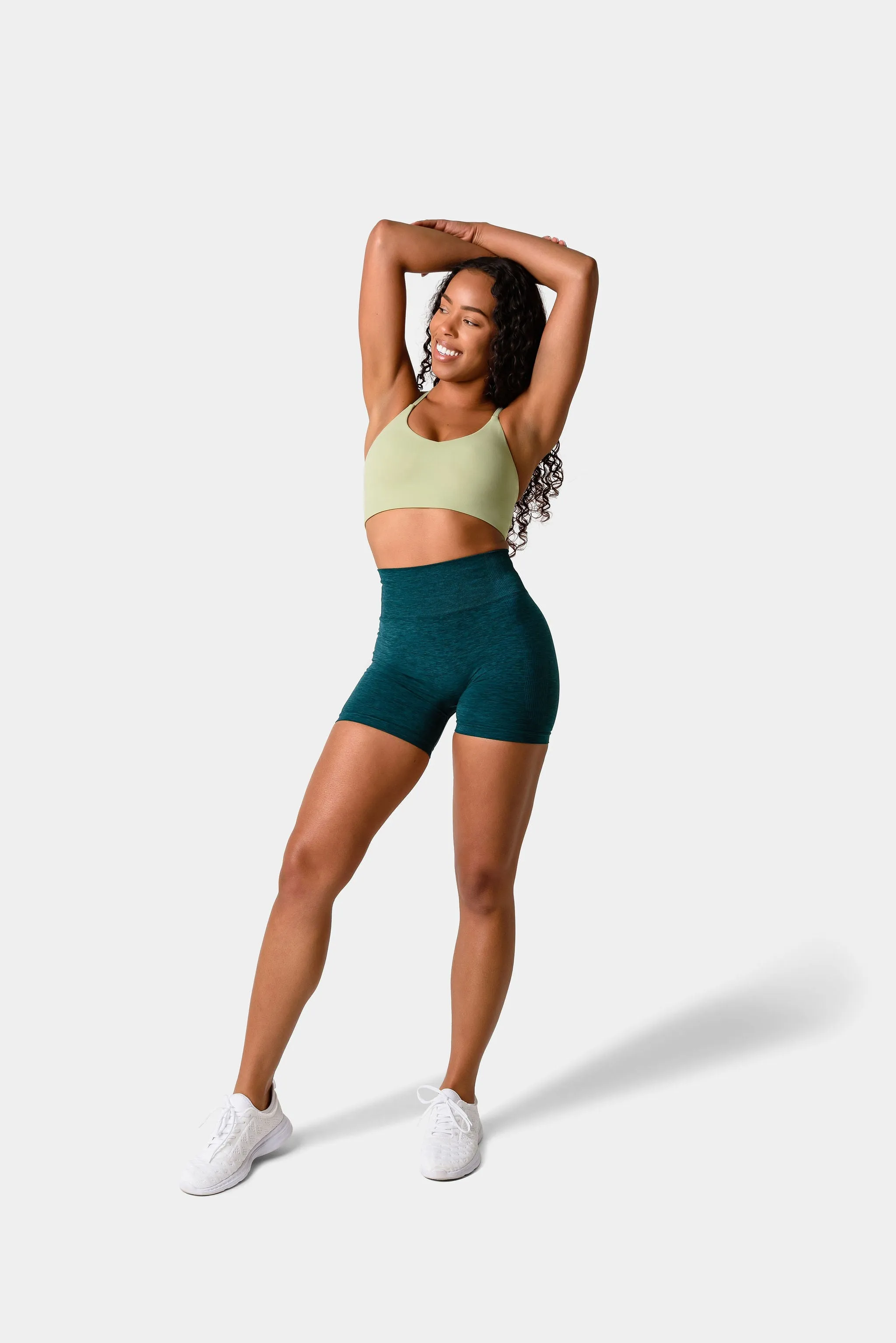 Iris Strappy Back Crop Sports Bra - Swamp Green sold by Kamo Fitness product image thumbnail 3