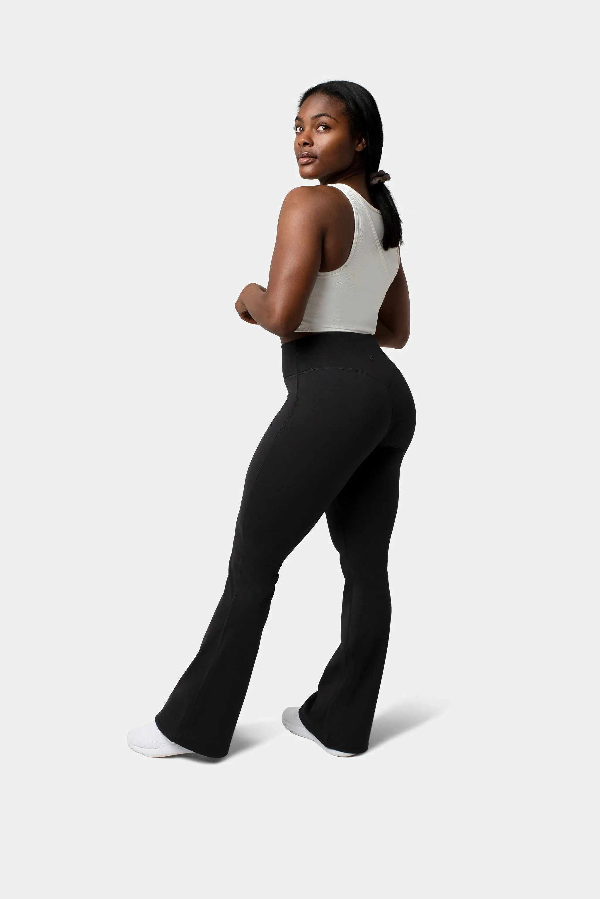 Aria Crossover Rib Tank Top Bra - White sold by Kamo Fitness product image thumbnail 3