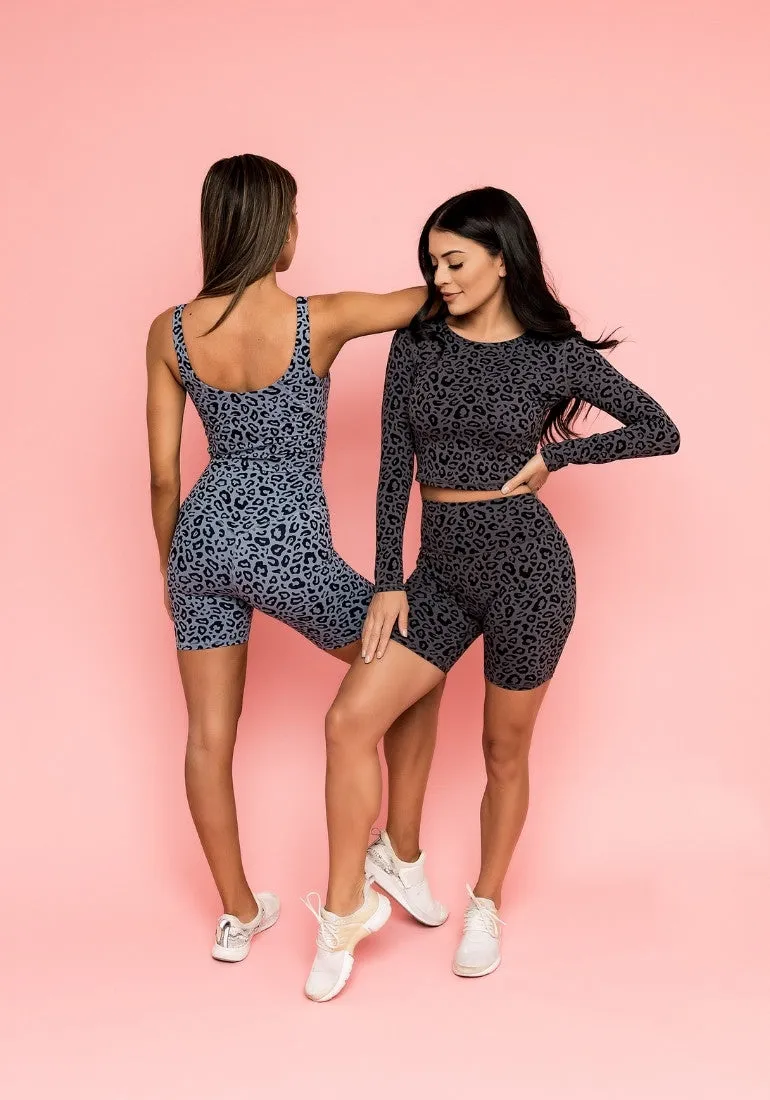Serenity Long Sleeve Crop - Magnet Leopard sold by Kamo Fitness product image thumbnail 4