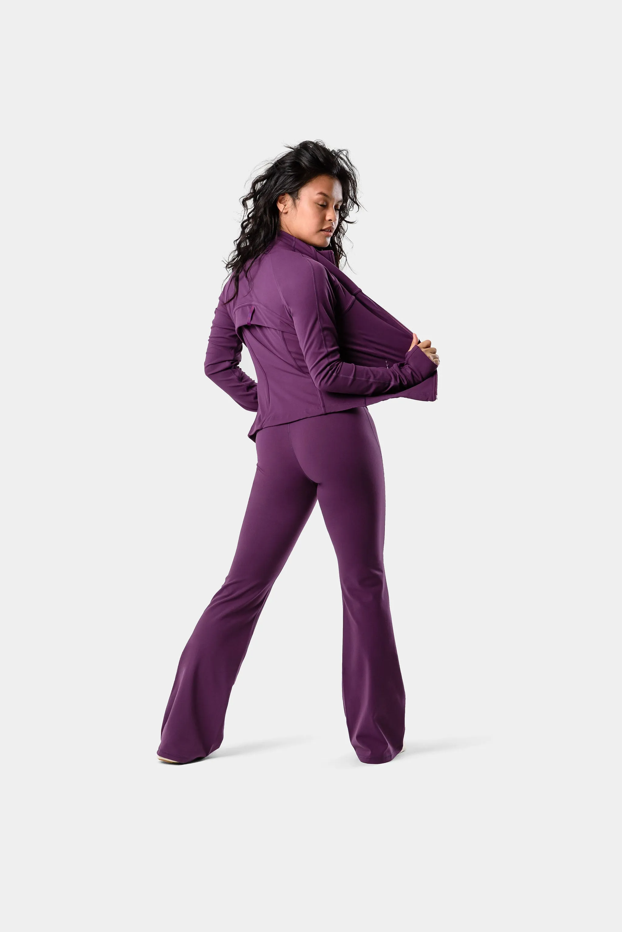 Lavada Fold Flared Leggings 31" - Blackberry Wine sold by Kamo Fitness