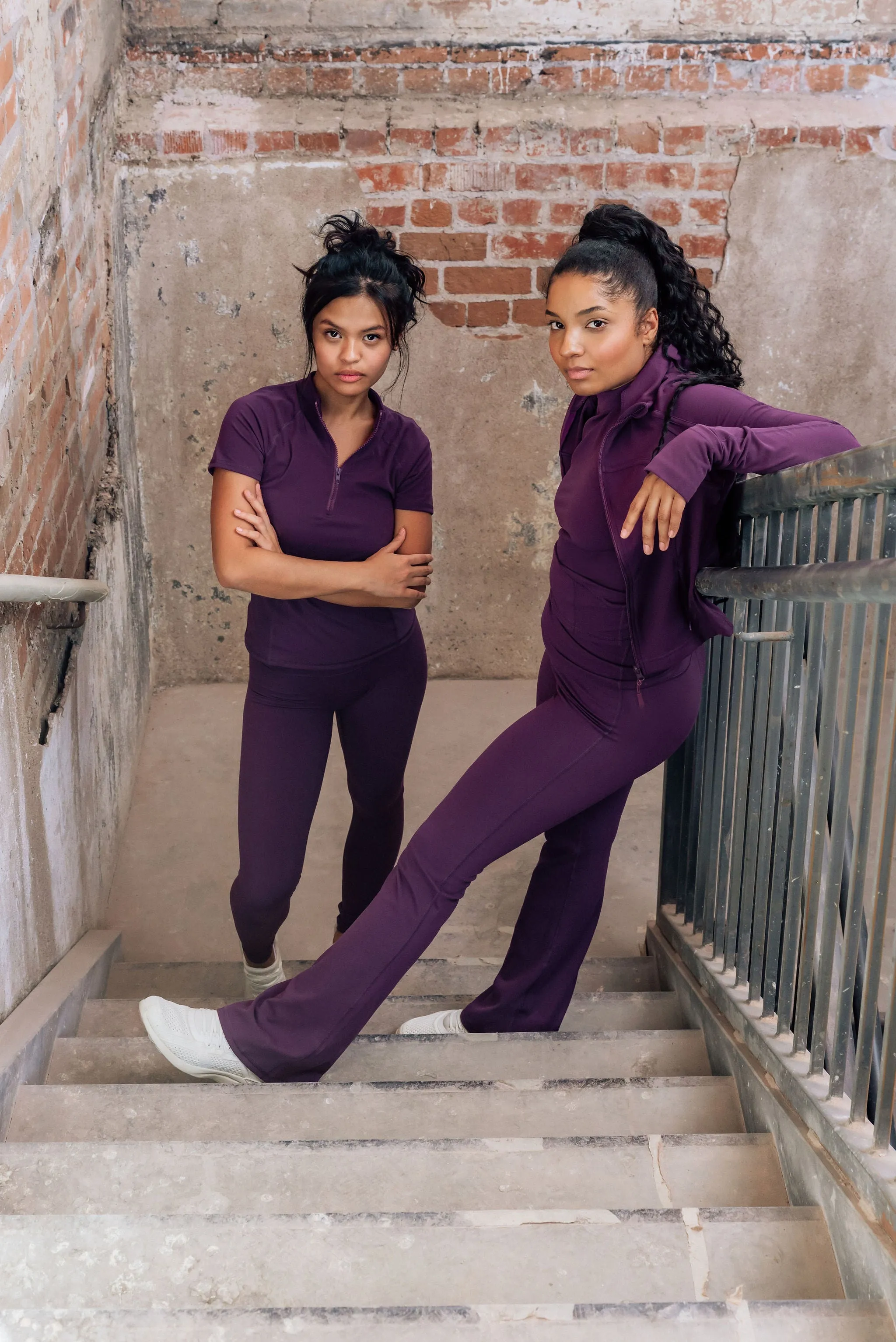 Lavada Fold Flared Leggings 31" - Blackberry Wine sold by Kamo Fitness product image thumbnail 2