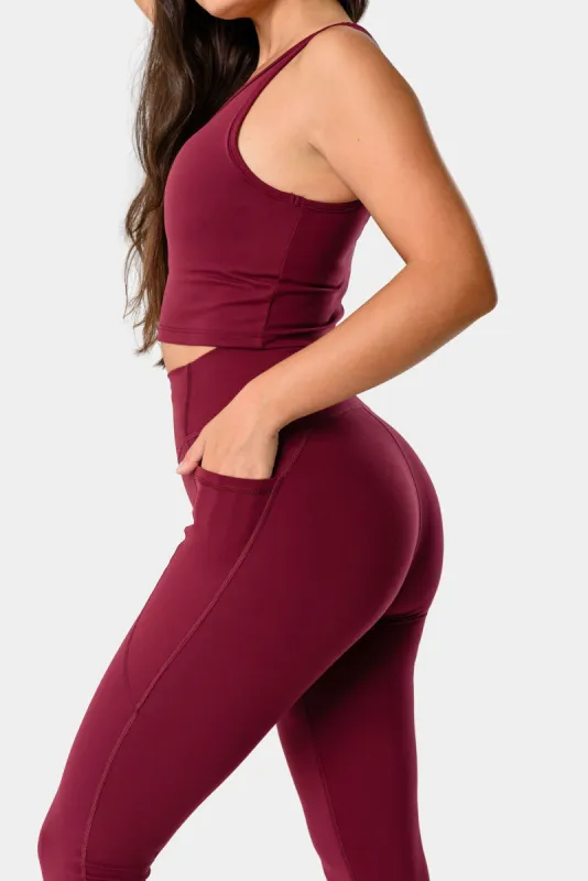 Hannah Pocket Leggings 25" - Dark Cherry sold by Kamo Fitness