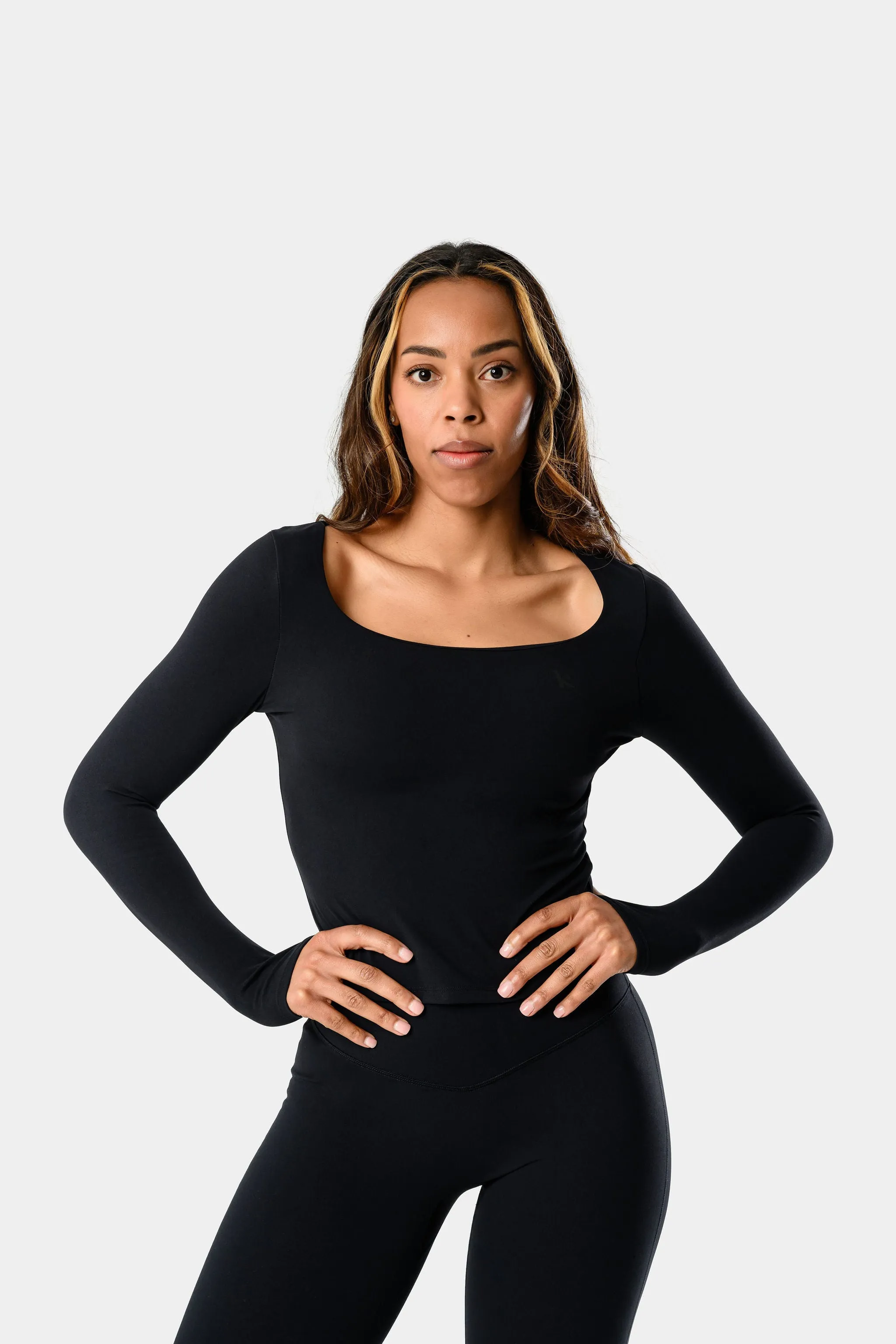 Lila Long Sleeve Top - Black sold by Kamo Fitness product image thumbnail 2