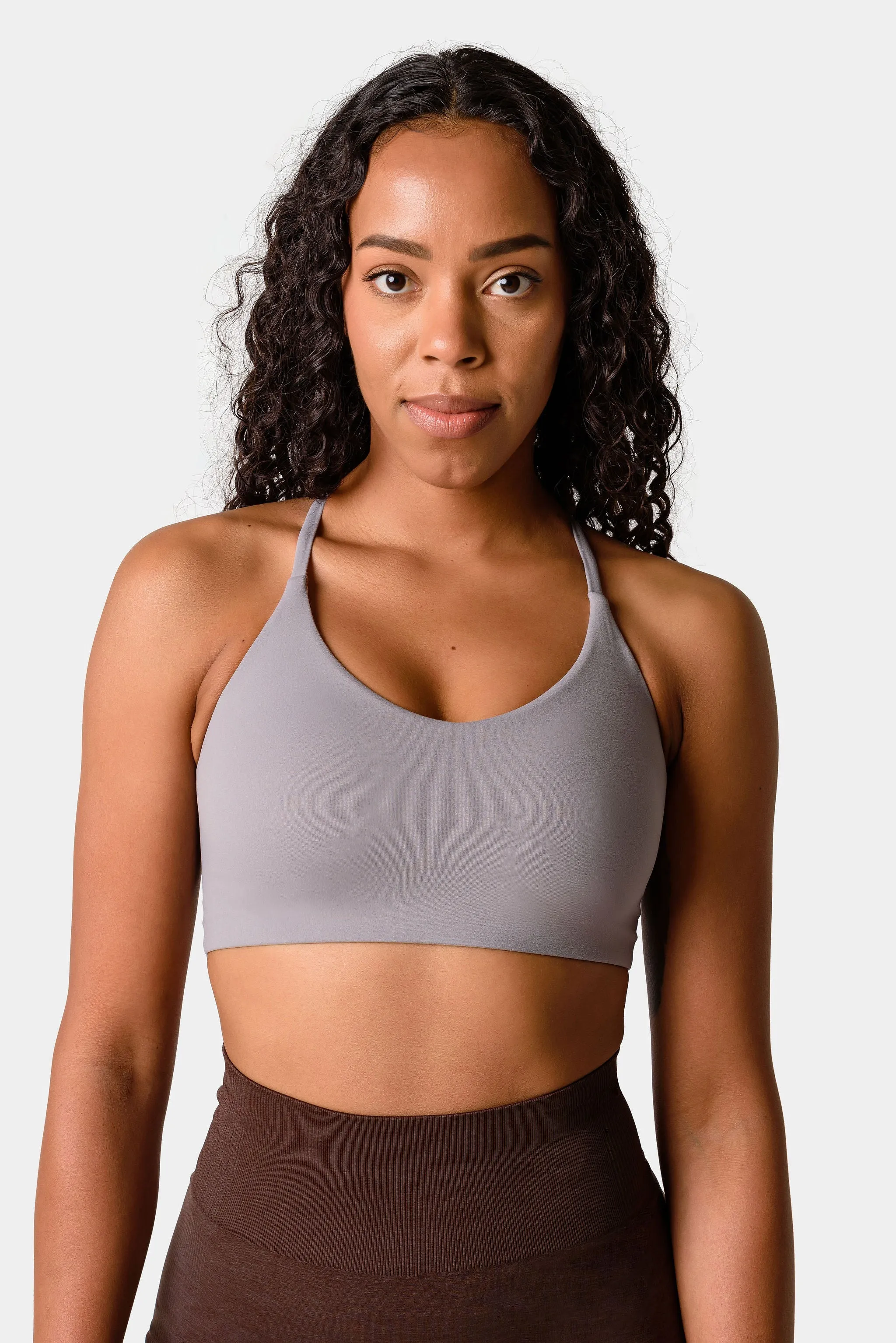 Iris Strappy Back Crop Sports Bra - Skyrocket Grey sold by Kamo Fitness product image thumbnail 2