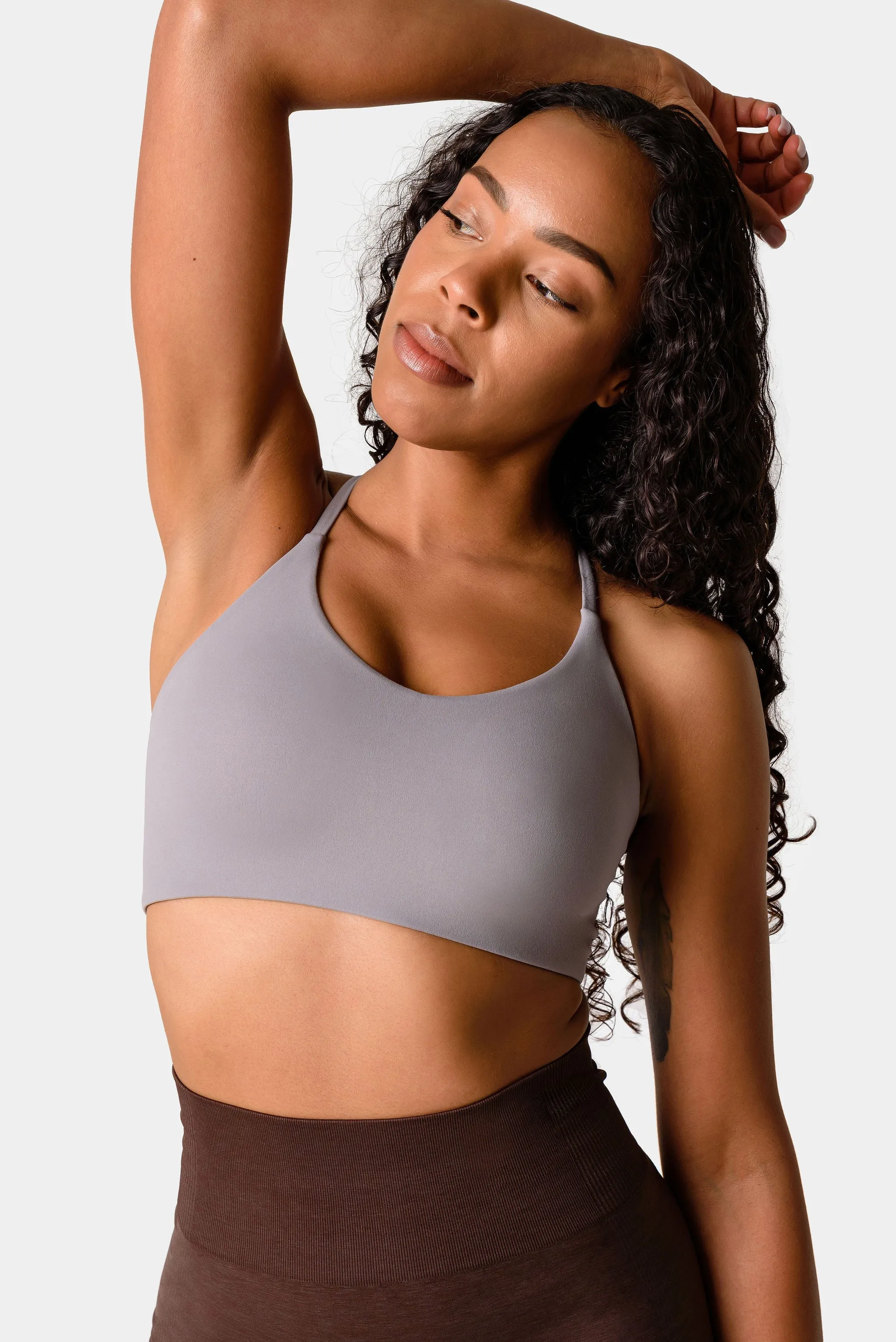 Iris Strappy Back Crop Sports Bra - Skyrocket Grey sold by Kamo Fitness product image thumbnail 5