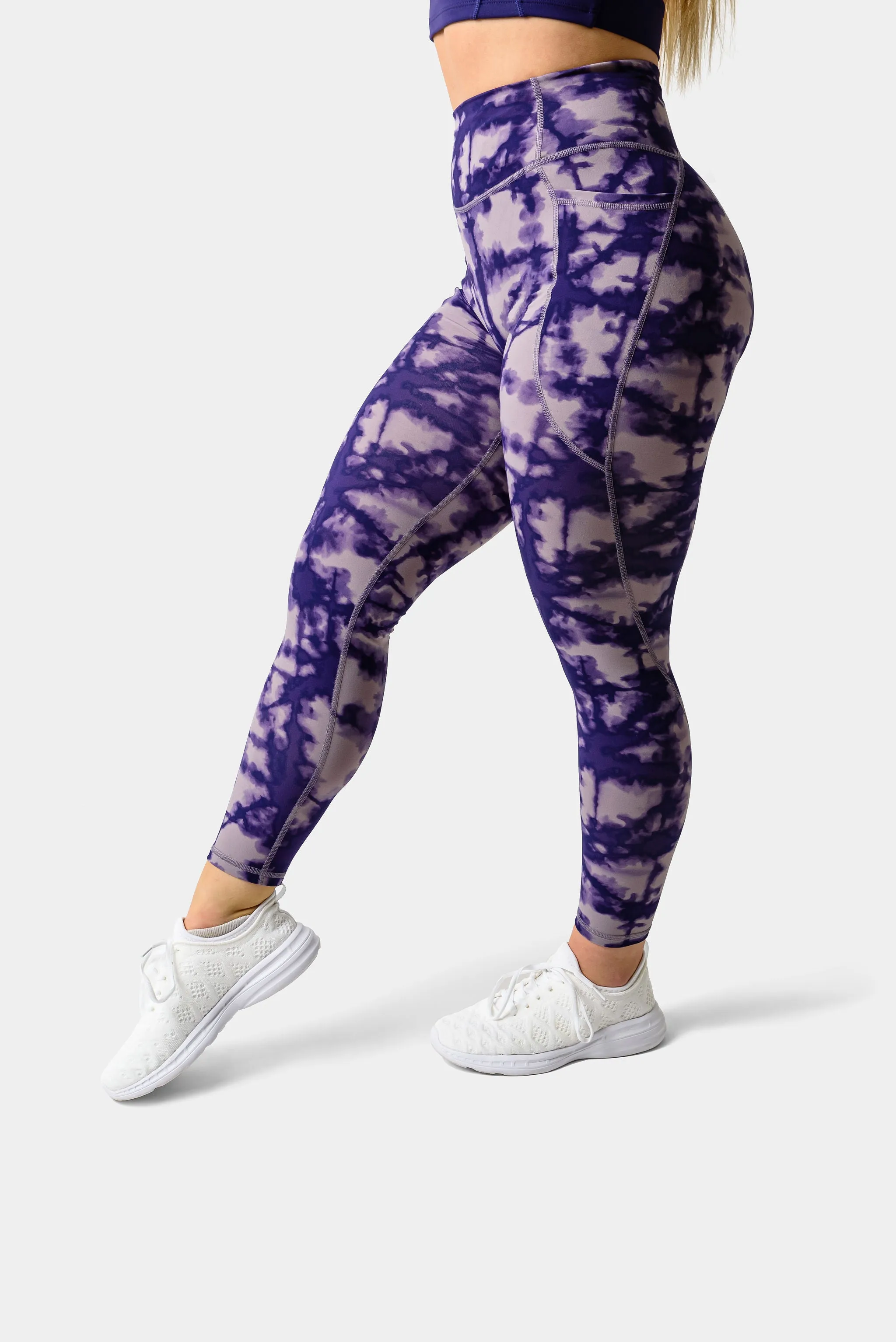 Hannah Pocket Leggings 25" - Rhodonite Shibori Print sold by Kamo Fitness product image thumbnail 5