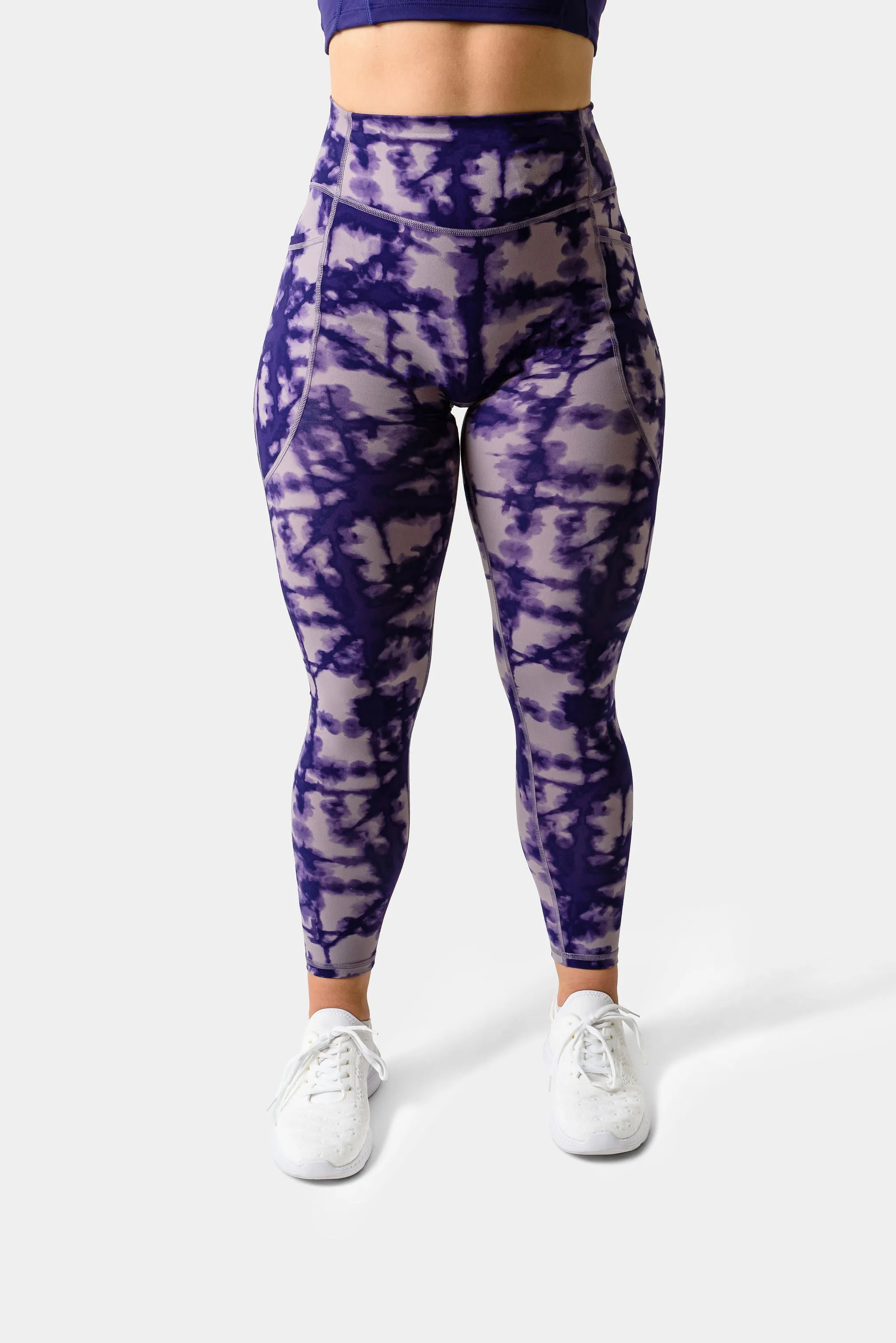 Hannah Pocket Leggings 25" - Rhodonite Shibori Print sold by Kamo Fitness
