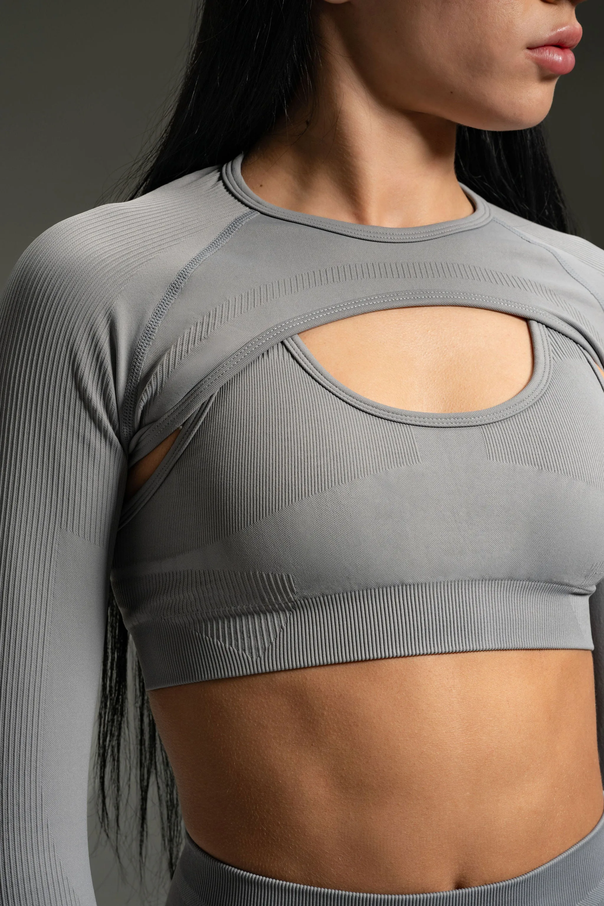 Nova Seamless Deep U Bra - Titanium Grey sold by Kamo Fitness