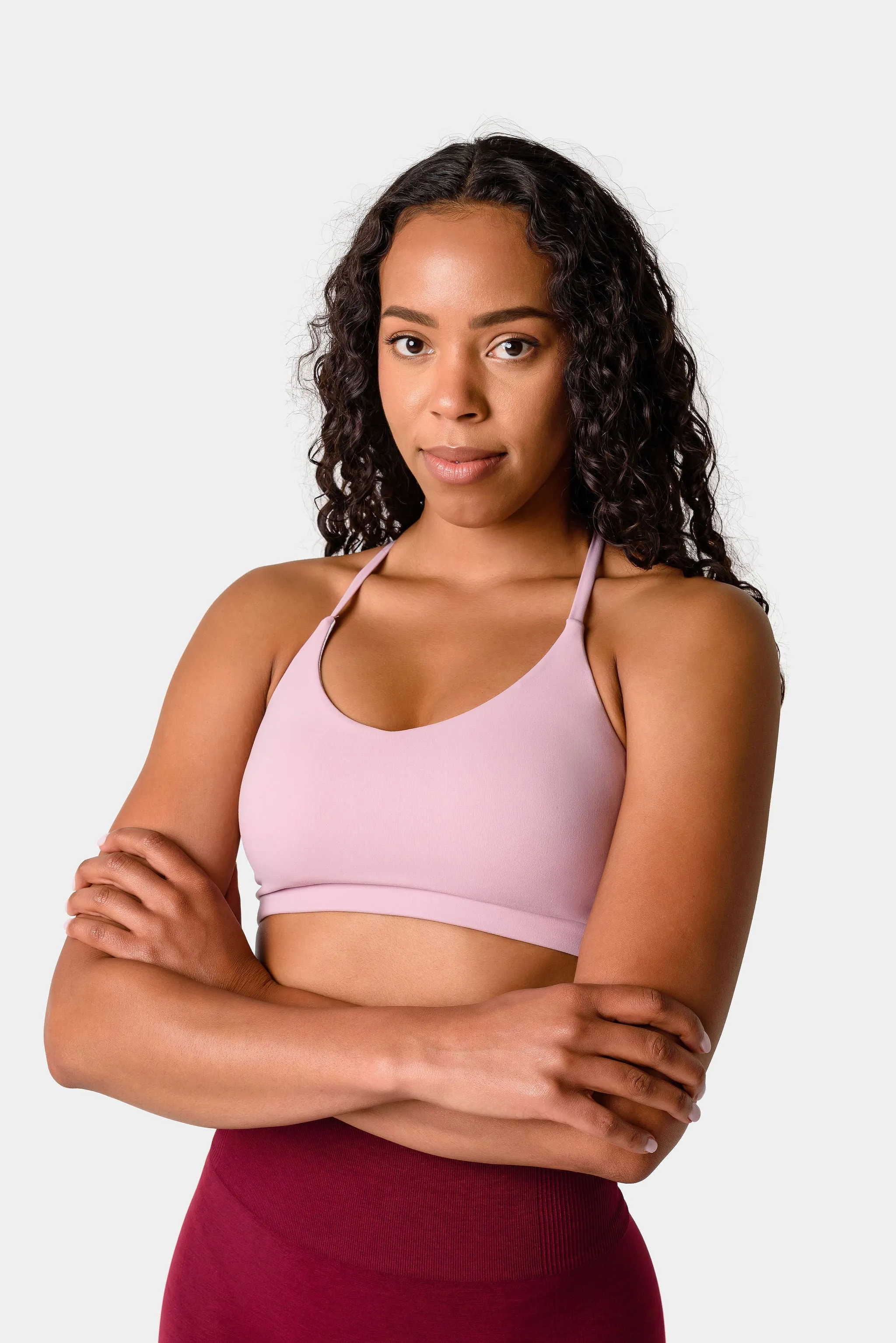 Iris Strappy Back Crop Sports Bra - Pink Lavender sold by Kamo Fitness product image thumbnail 2