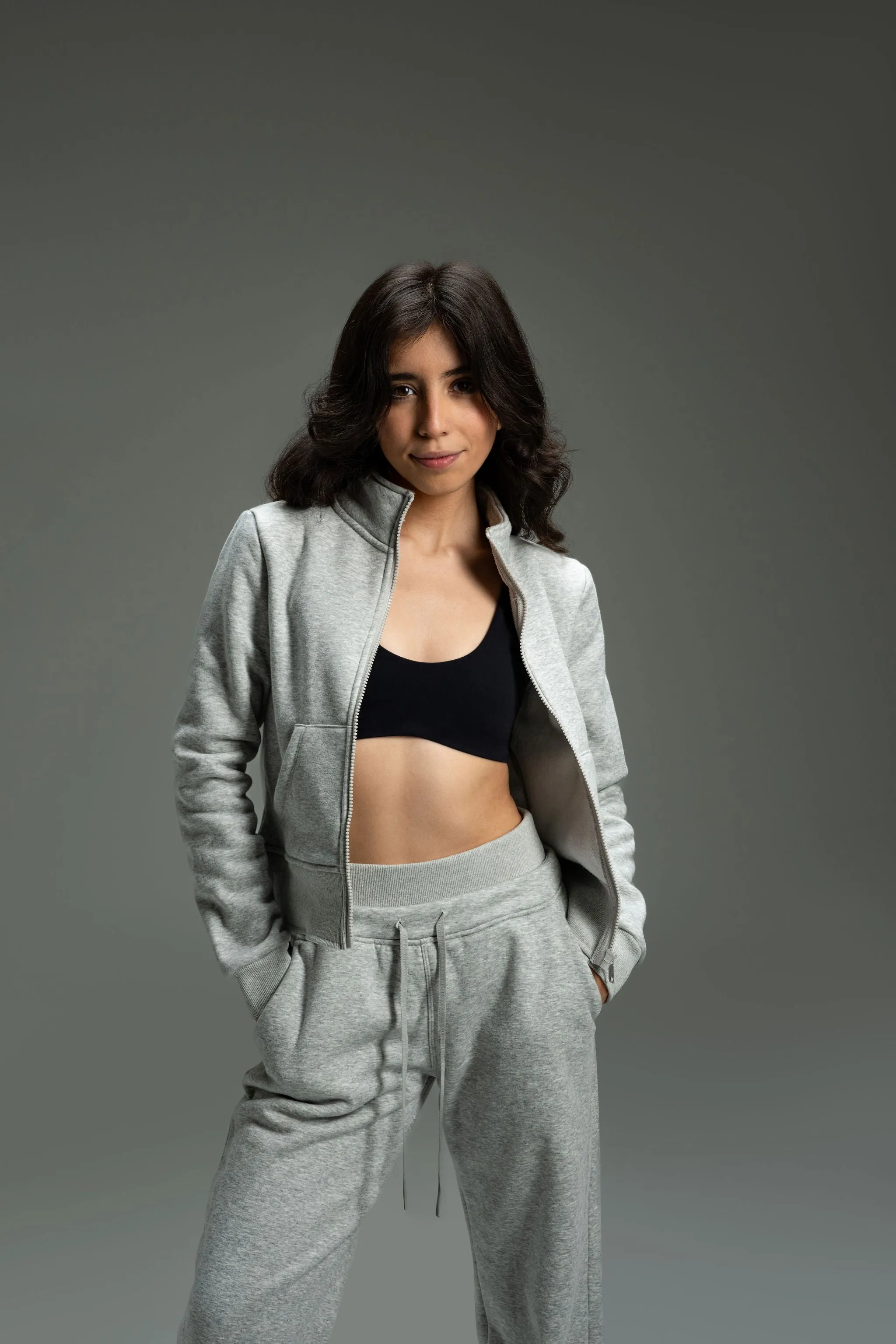 CozyTec Up Jacket - Heather Grey sold by Kamo Fitness product image thumbnail 3