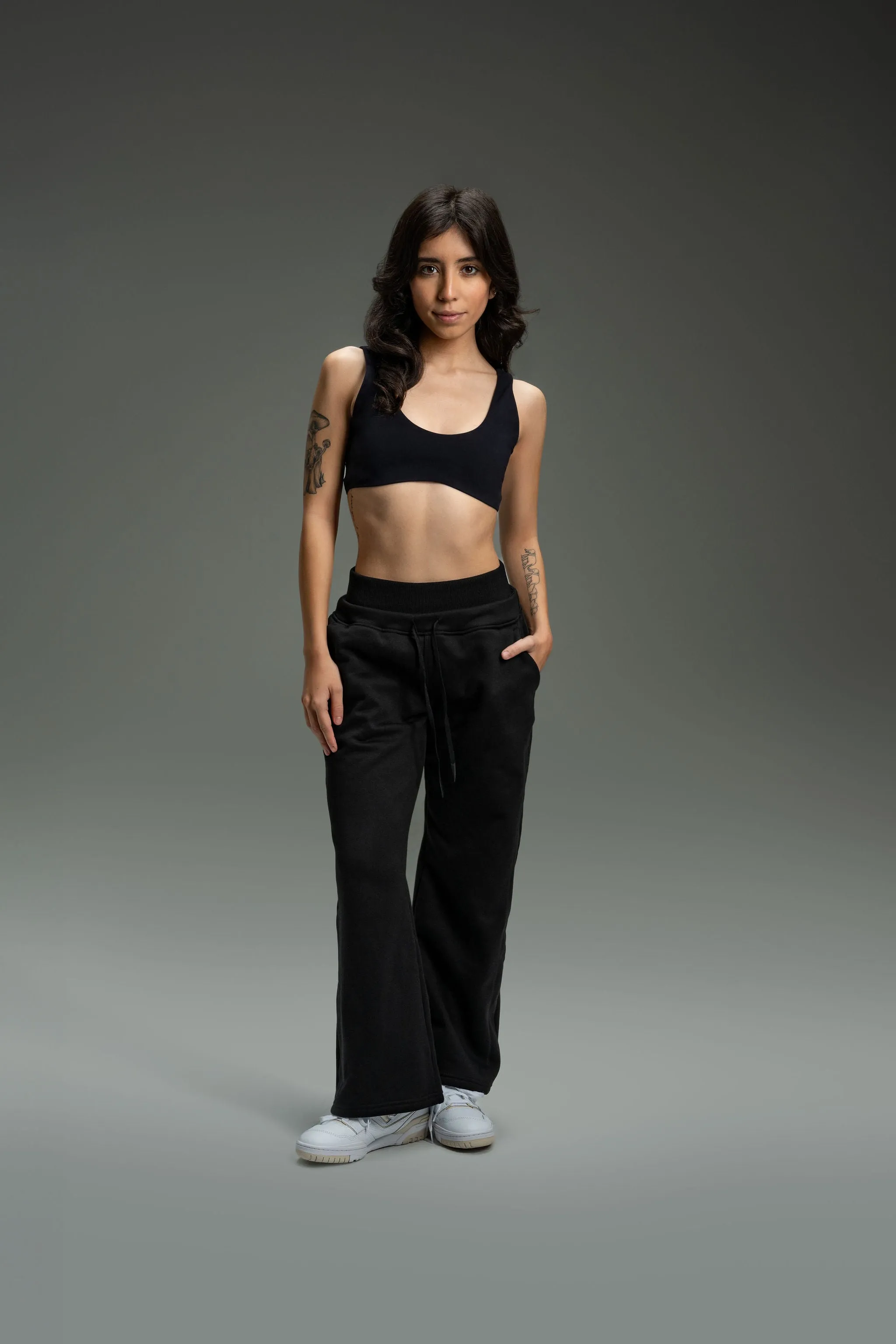 CozyTec Wide Leg Sweatpants 30" - Black sold by Kamo Fitness