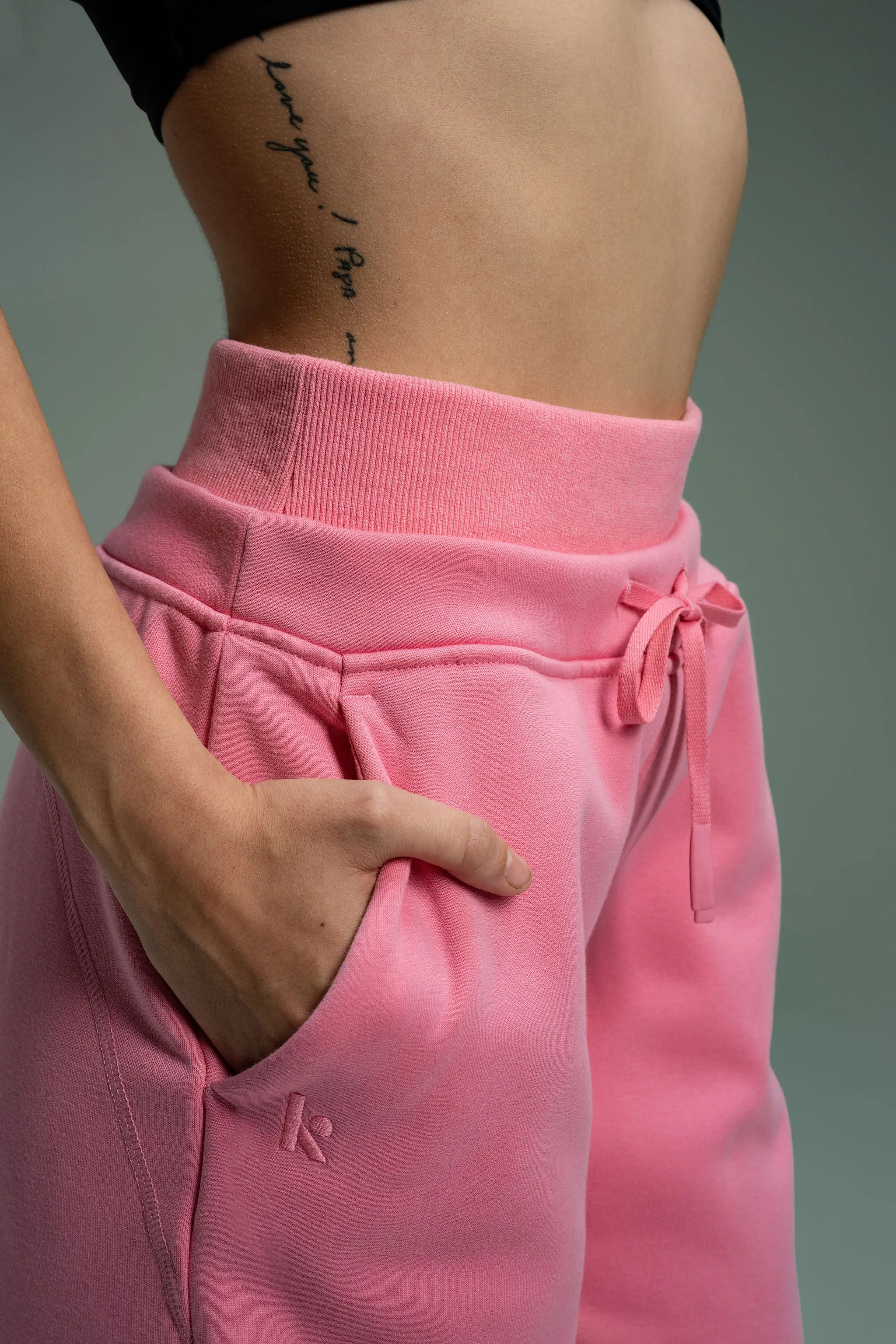 CozyTec Wide Leg Sweatpants 30" - Soft Rose sold by Kamo Fitness product image thumbnail 4