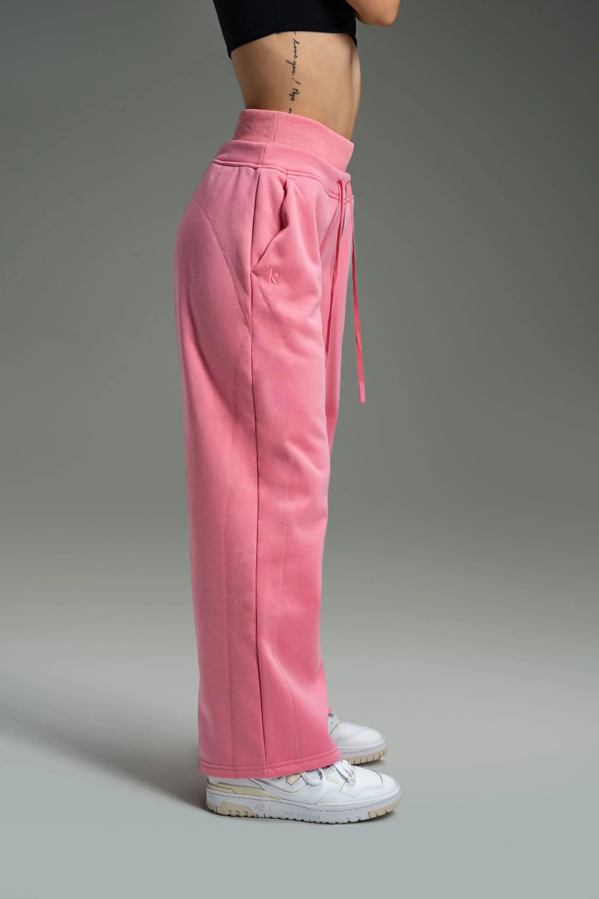 CozyTec Wide Leg Sweatpants 30" - Soft Rose sold by Kamo Fitness product image thumbnail 3