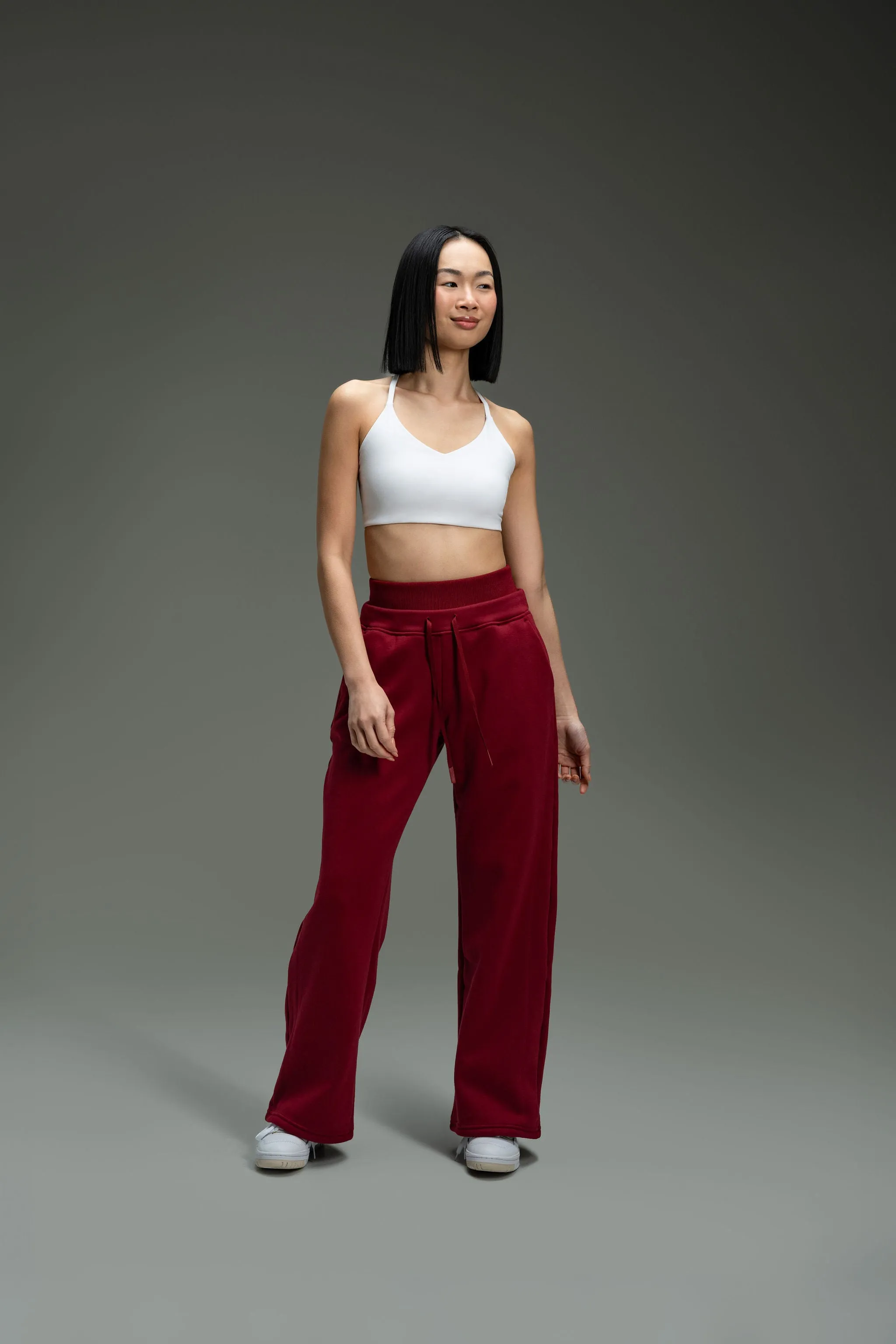 CozyTec Wide Leg Sweatpants 30" - Cherrywood sold by Kamo Fitness