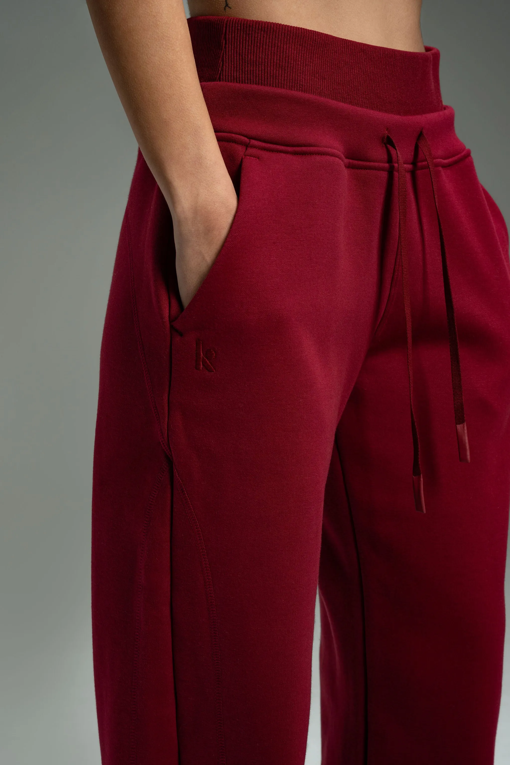 CozyTec Wide Leg Sweatpants 30" - Cherrywood sold by Kamo Fitness product image thumbnail 5