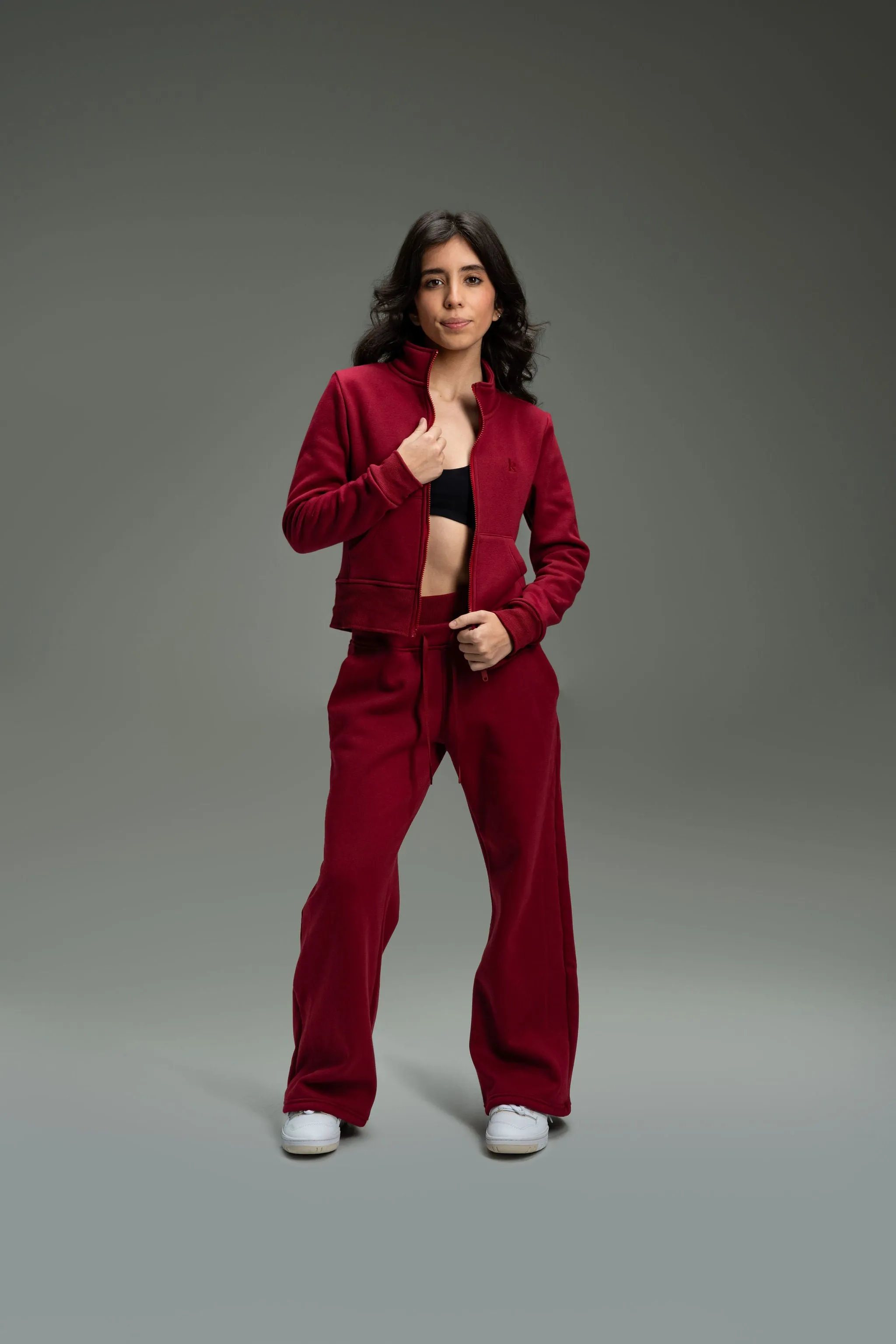 CozyTec Wide Leg Sweatpants 30" - Cherrywood sold by Kamo Fitness product image thumbnail 3