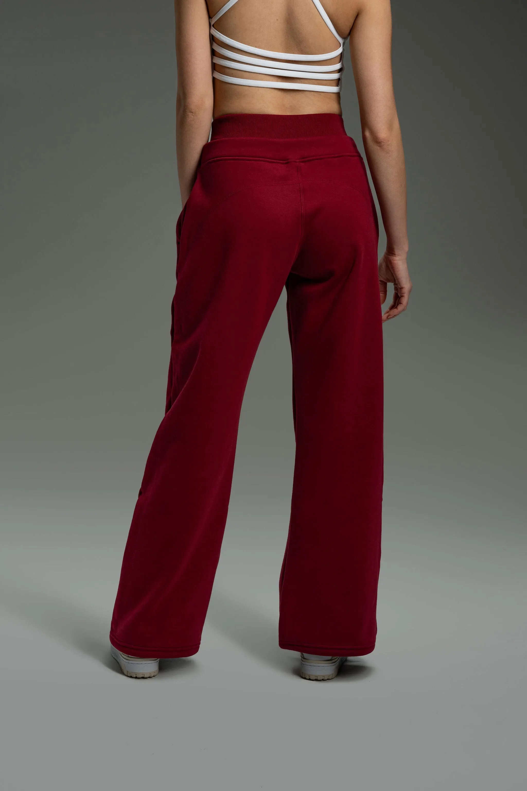 CozyTec Wide Leg Sweatpants 30" - Cherrywood sold by Kamo Fitness product image thumbnail 2