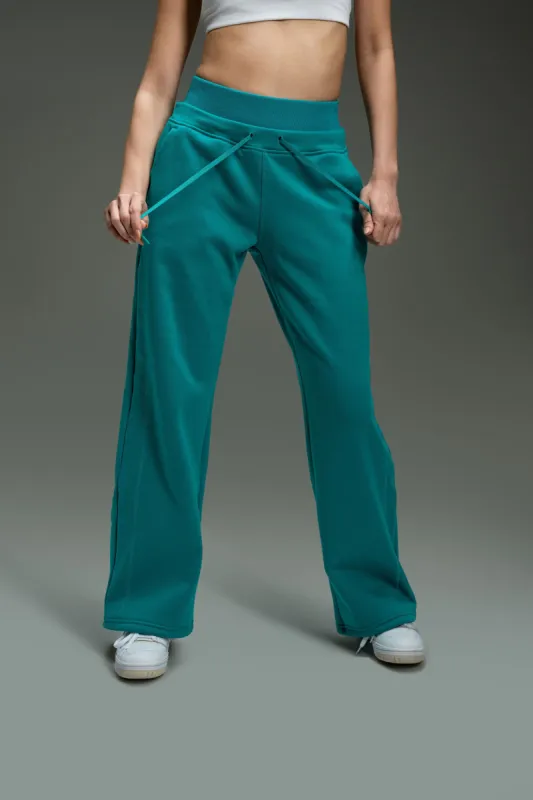CozyTec Wide Leg Sweatpants 30" - Tropical Teal sold by Kamo Fitness